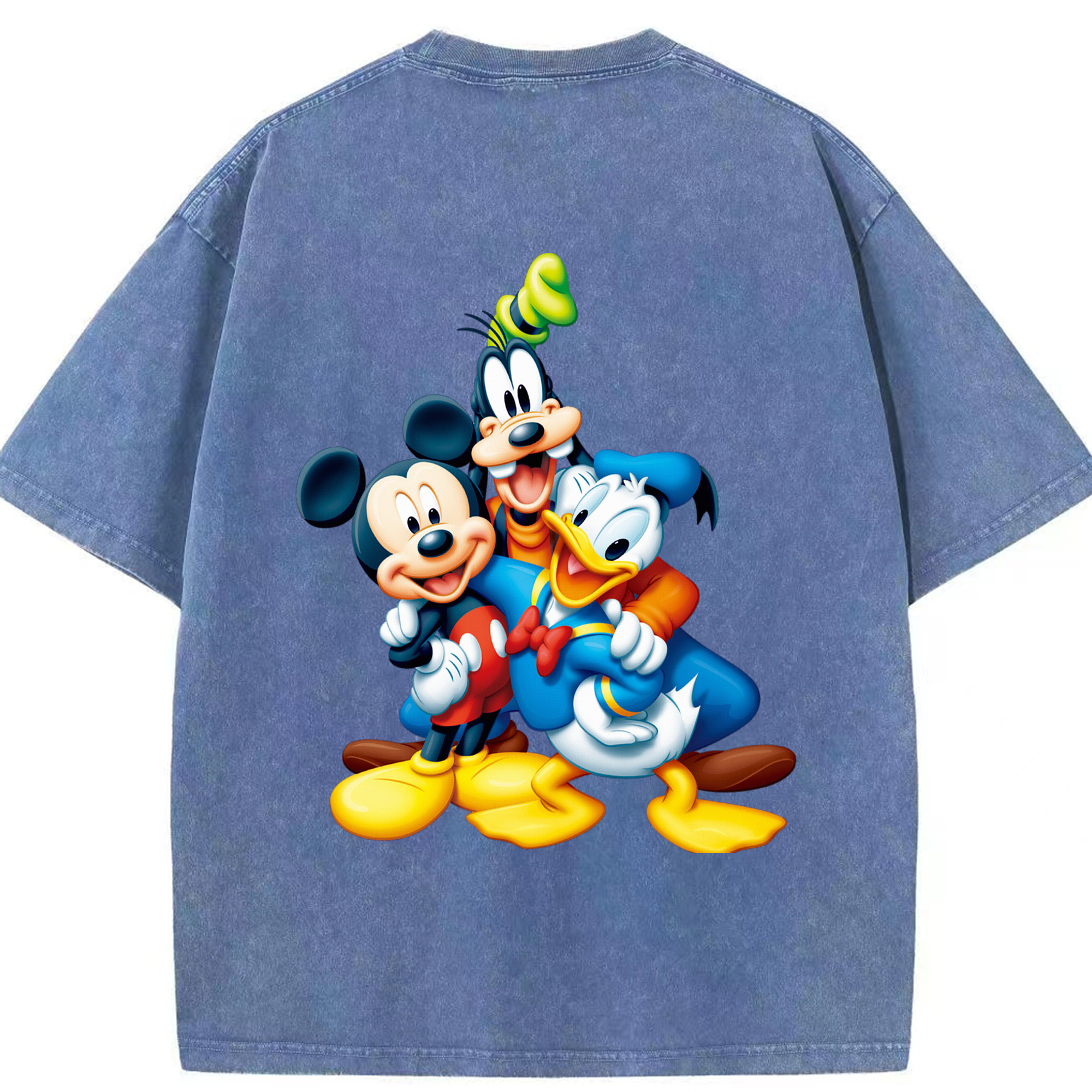 （画像用） ミッキーマウス Mickey Mouse 綿100% ヴィンテージ風 半袖Tシャツ（背面プリント）