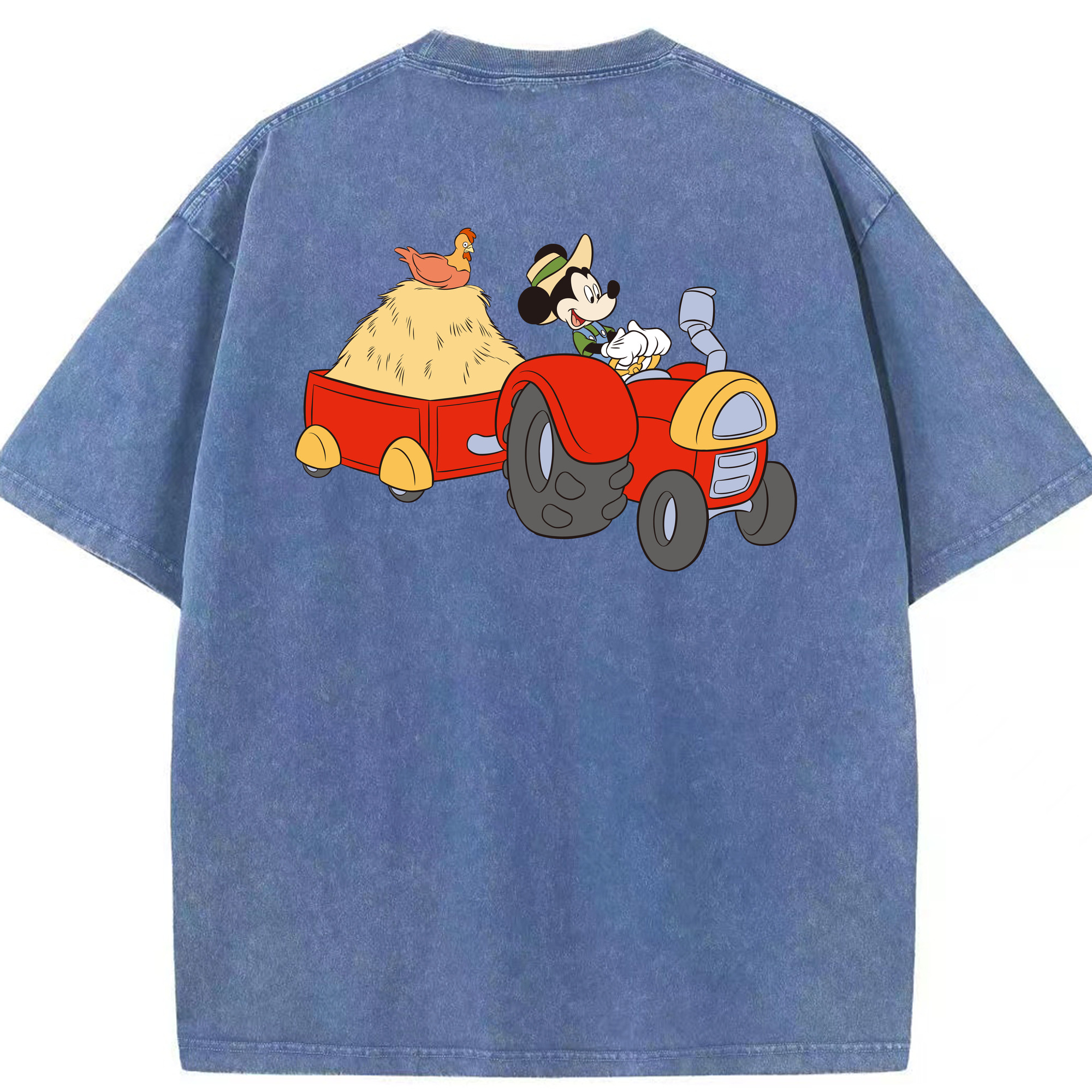 （画像用） ミッキーマウス Mickey Mouse 綿100% ヴィンテージ風 半袖Tシャツ（背面プリント）