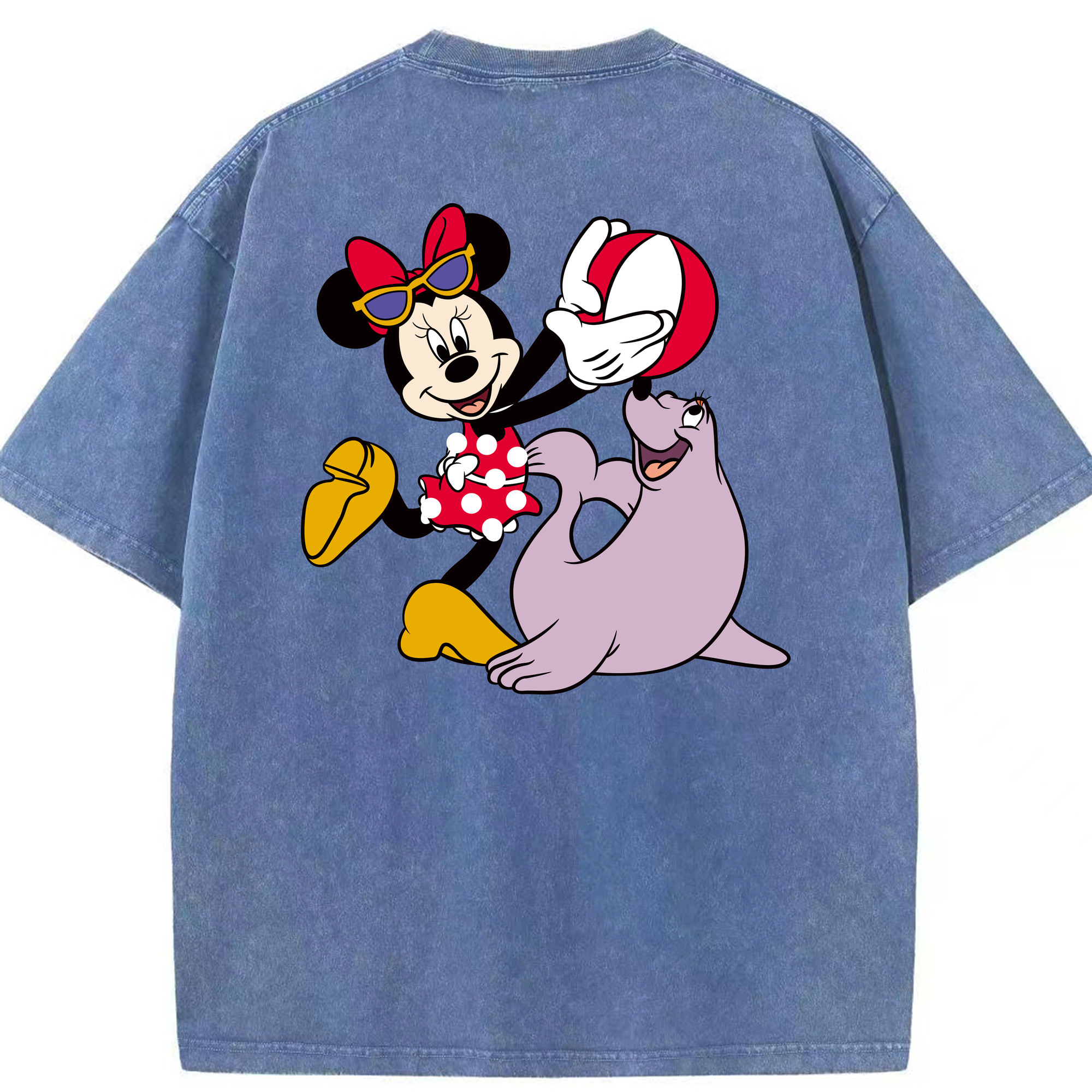 （画像用） ミッキーマウス Mickey Mouse 綿100% ヴィンテージ風 半袖Tシャツ（背面プリント）