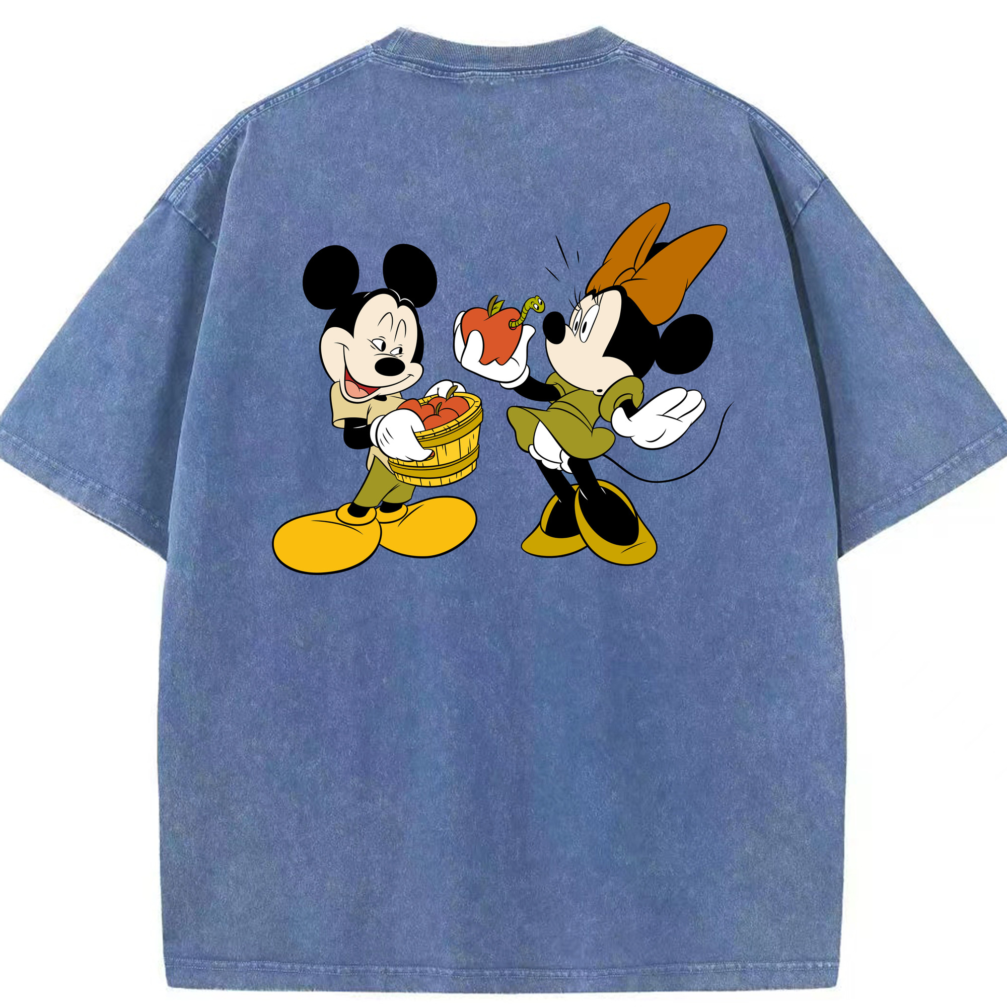 （画像用） ミッキーマウス Mickey Mouse 綿100% ヴィンテージ風 半袖Tシャツ（背面プリント）