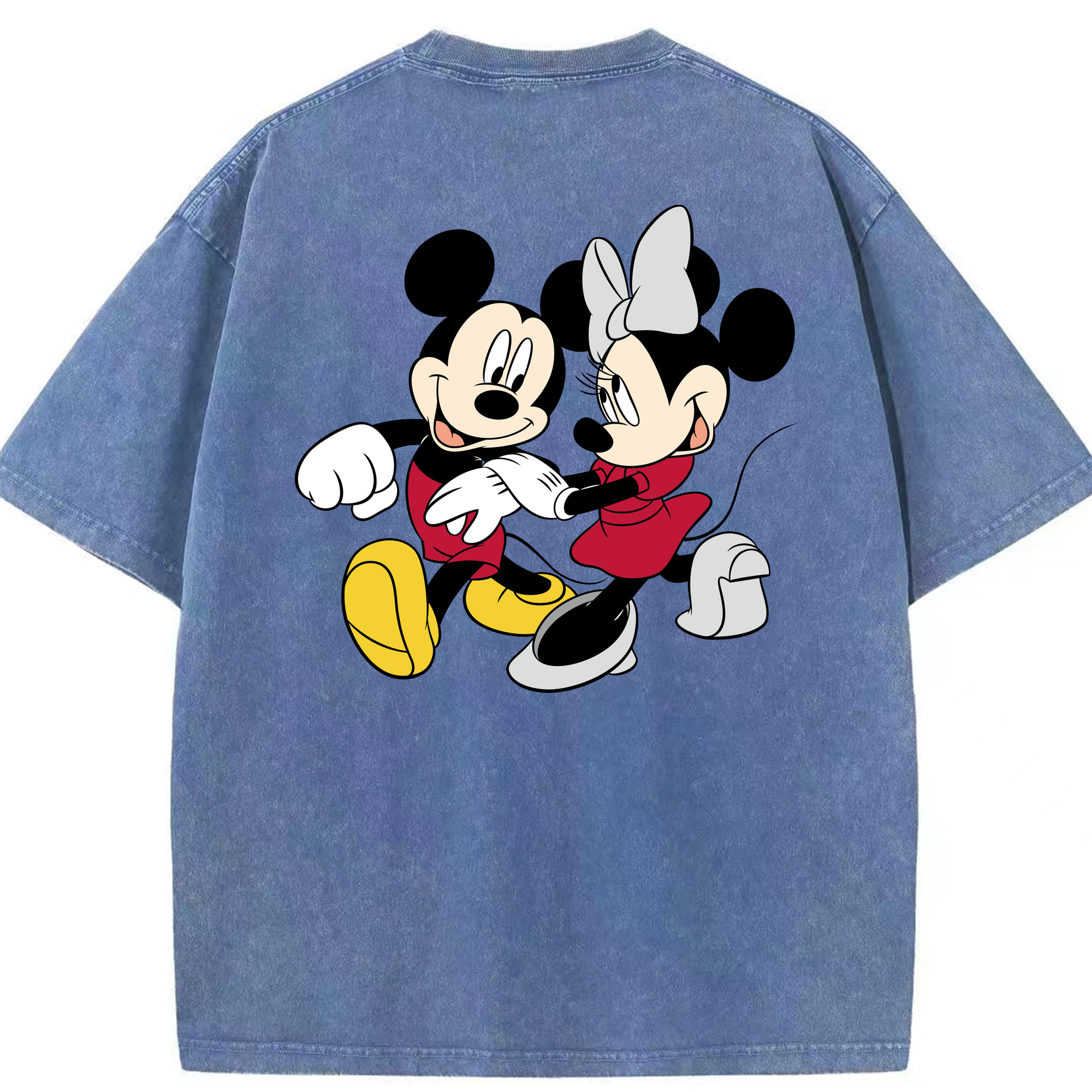 （画像用） ミッキーマウス Mickey Mouse 綿100% ヴィンテージ風 半袖Tシャツ（背面プリント）