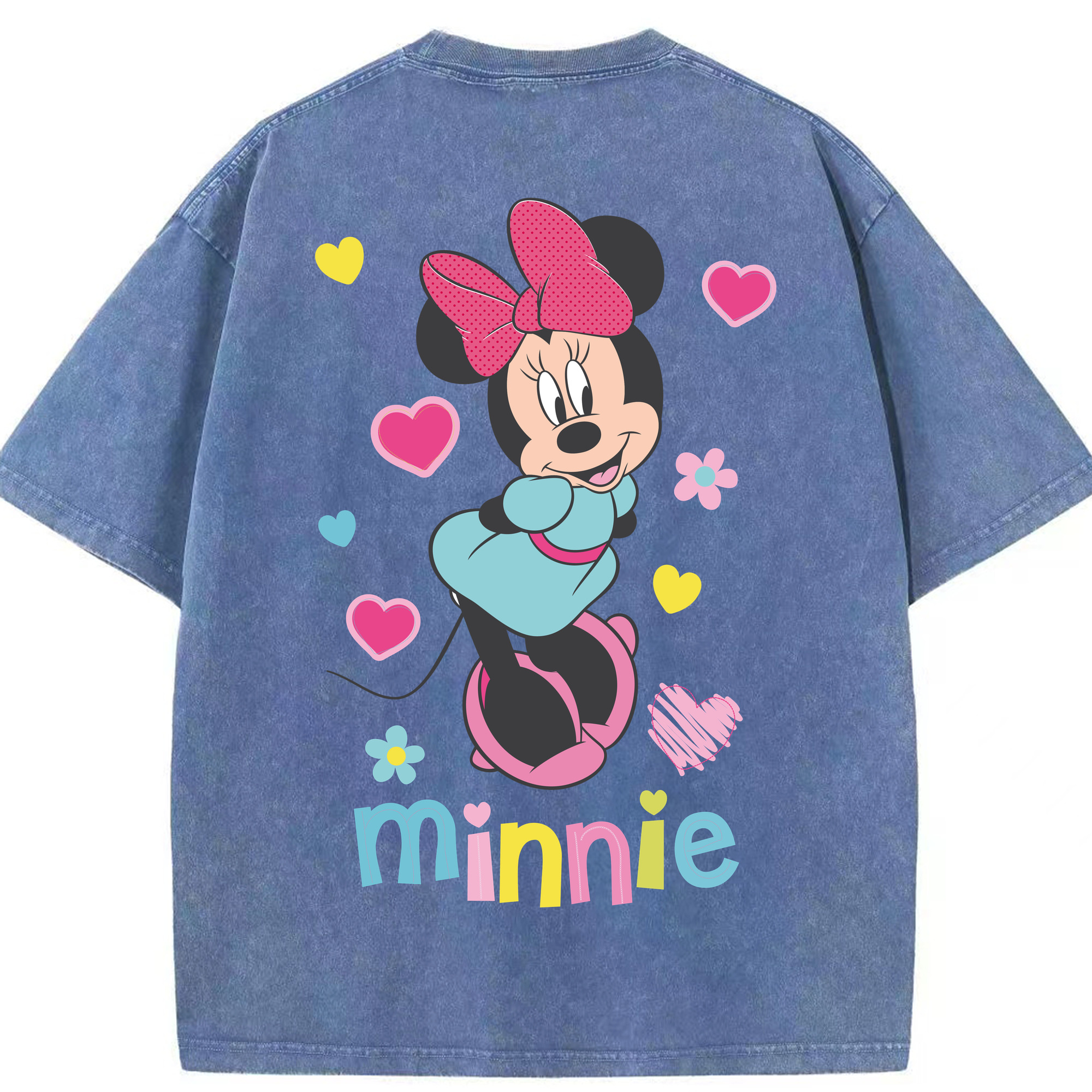 （画像用） ミッキーマウス Mickey Mouse 綿100% ヴィンテージ風 半袖Tシャツ（背面プリント）