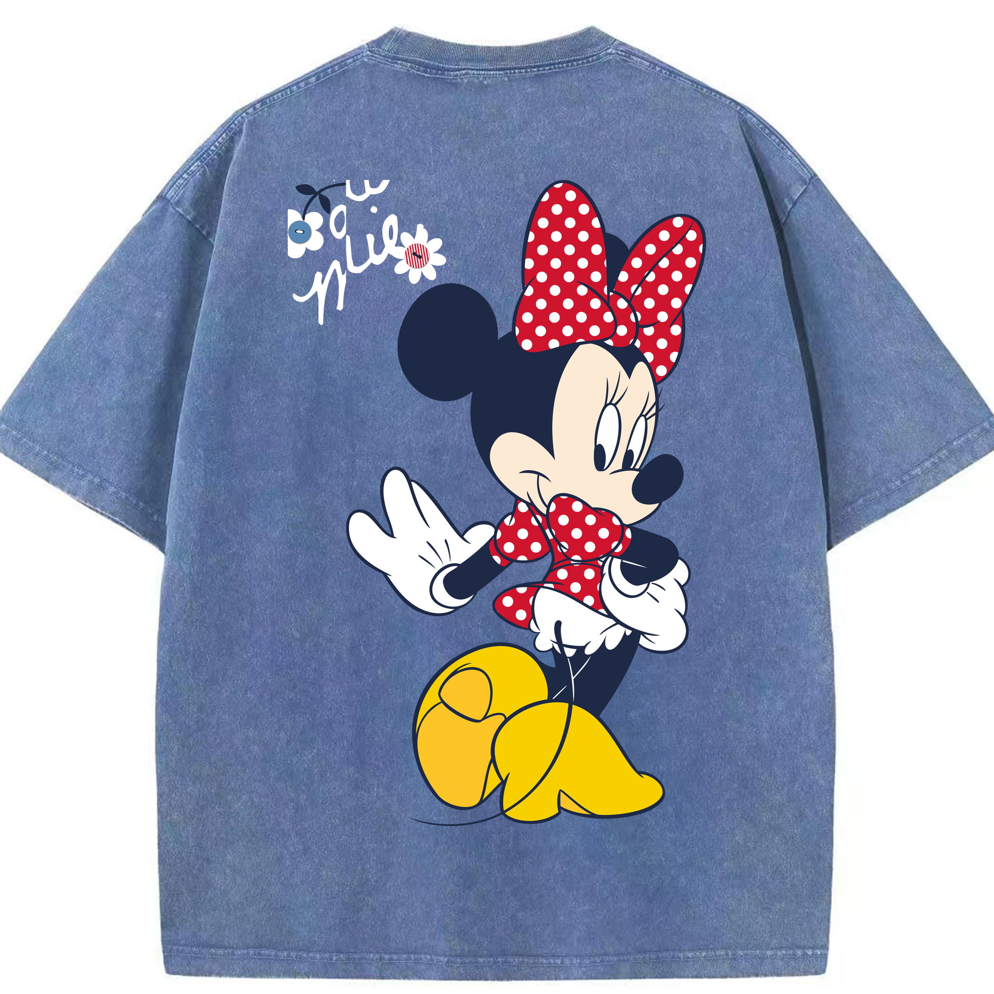 （画像用） ミッキーマウス Mickey Mouse 綿100% ヴィンテージ風 半袖Tシャツ（背面プリント）