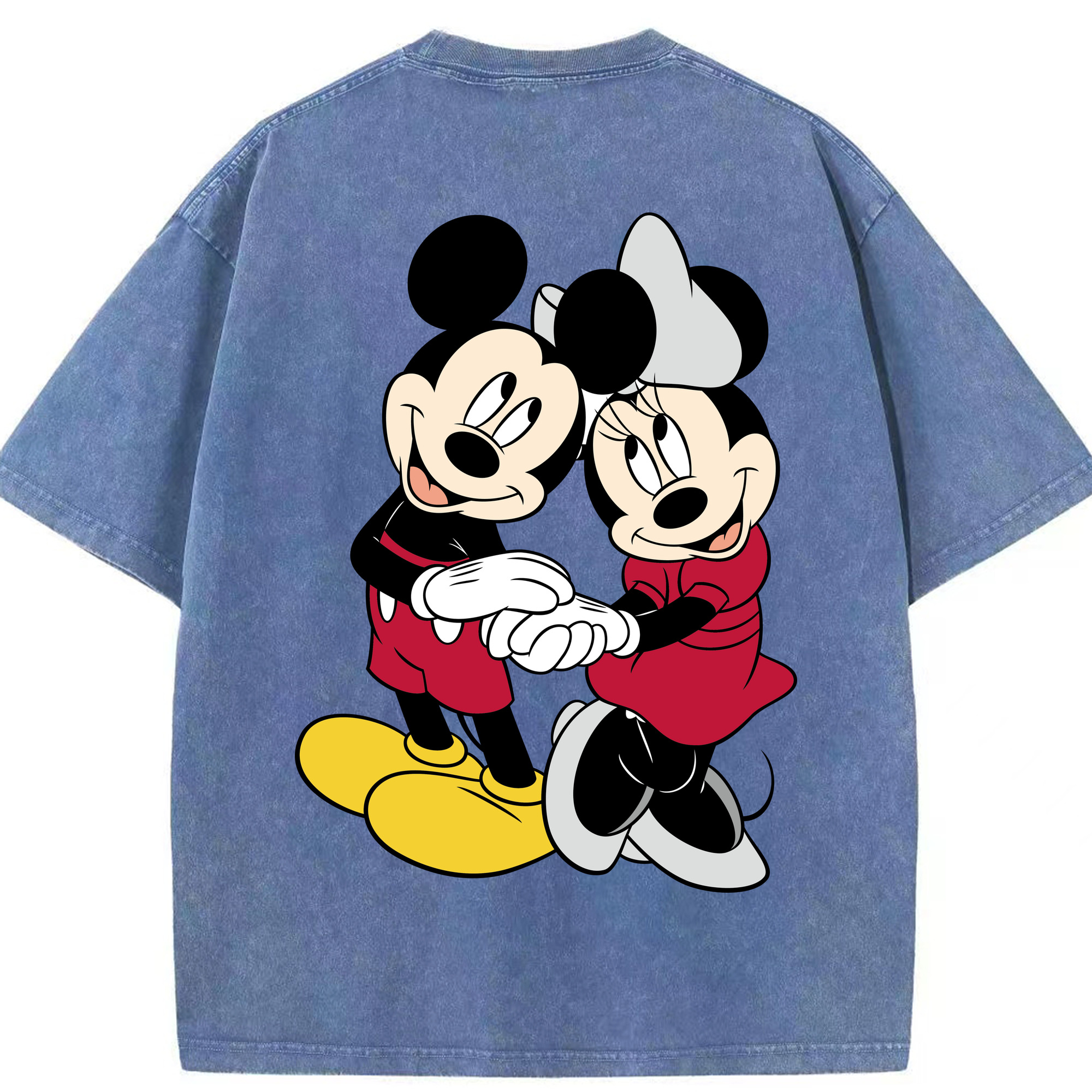 （画像用） ミッキーマウス Mickey Mouse 綿100% ヴィンテージ風 半袖Tシャツ（背面プリント）