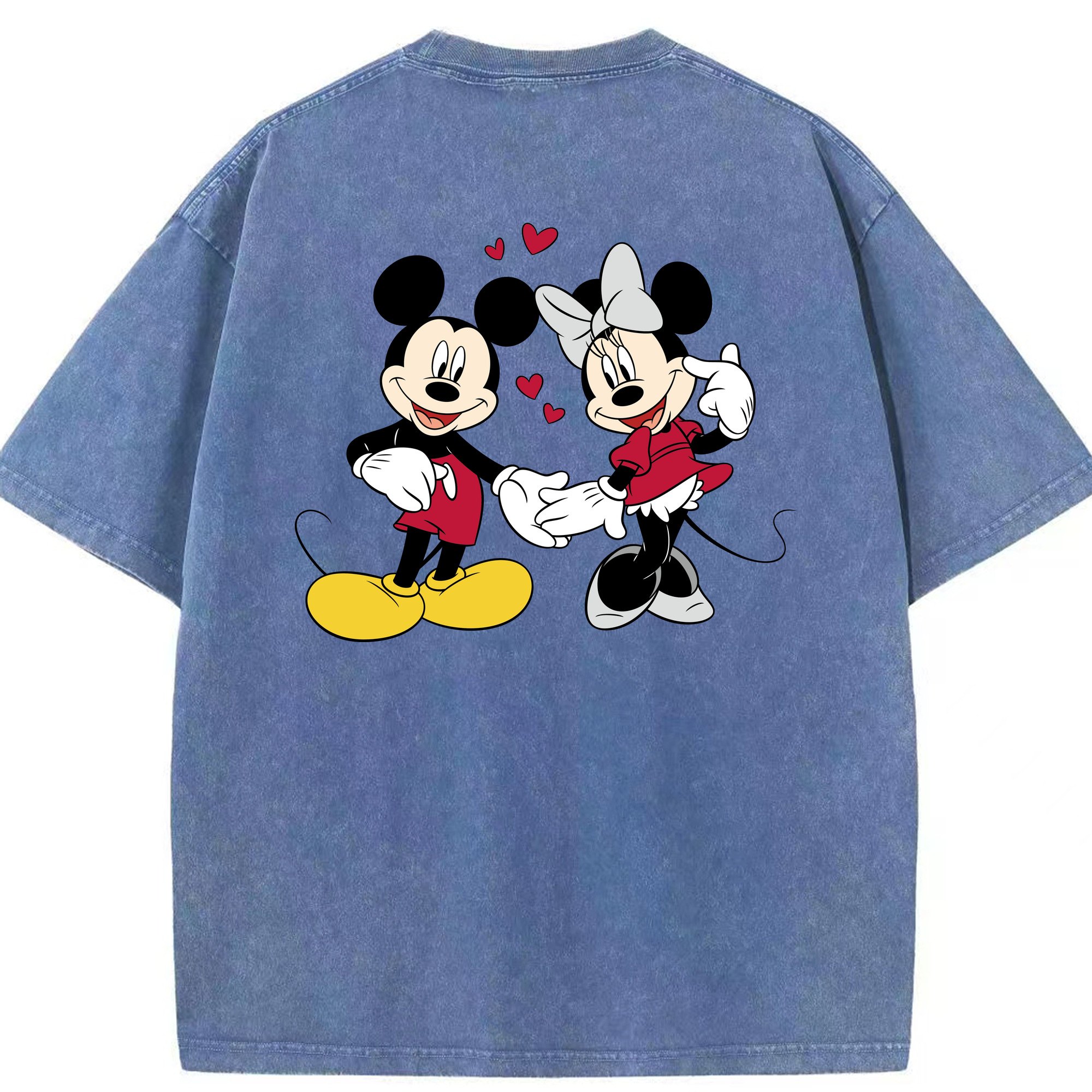 （画像用） ミッキーマウス Mickey Mouse 綿100% ヴィンテージ風 半袖Tシャツ（背面プリント）