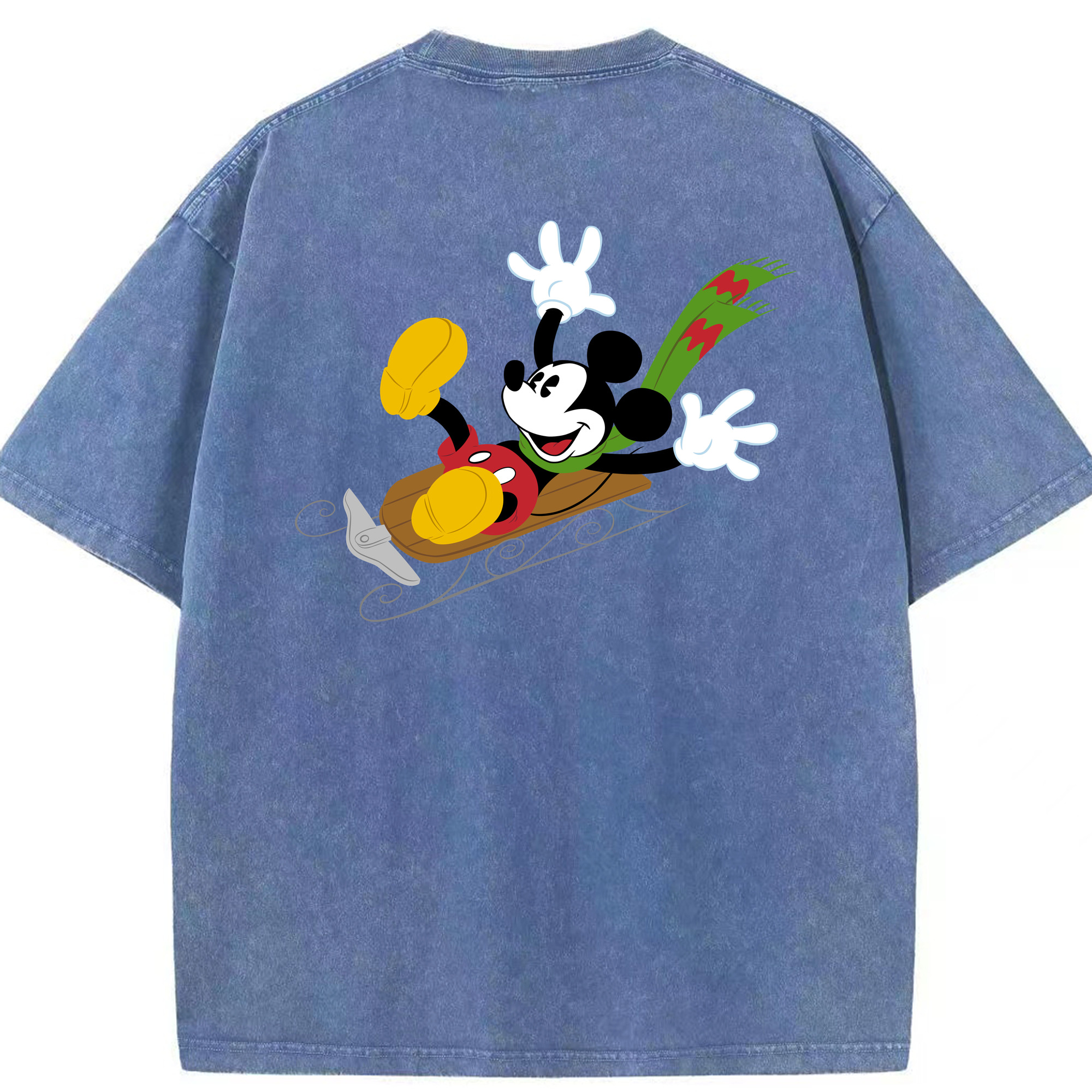 （画像用） ミッキーマウス Mickey Mouse 綿100% ヴィンテージ風 半袖Tシャツ（背面プリント）