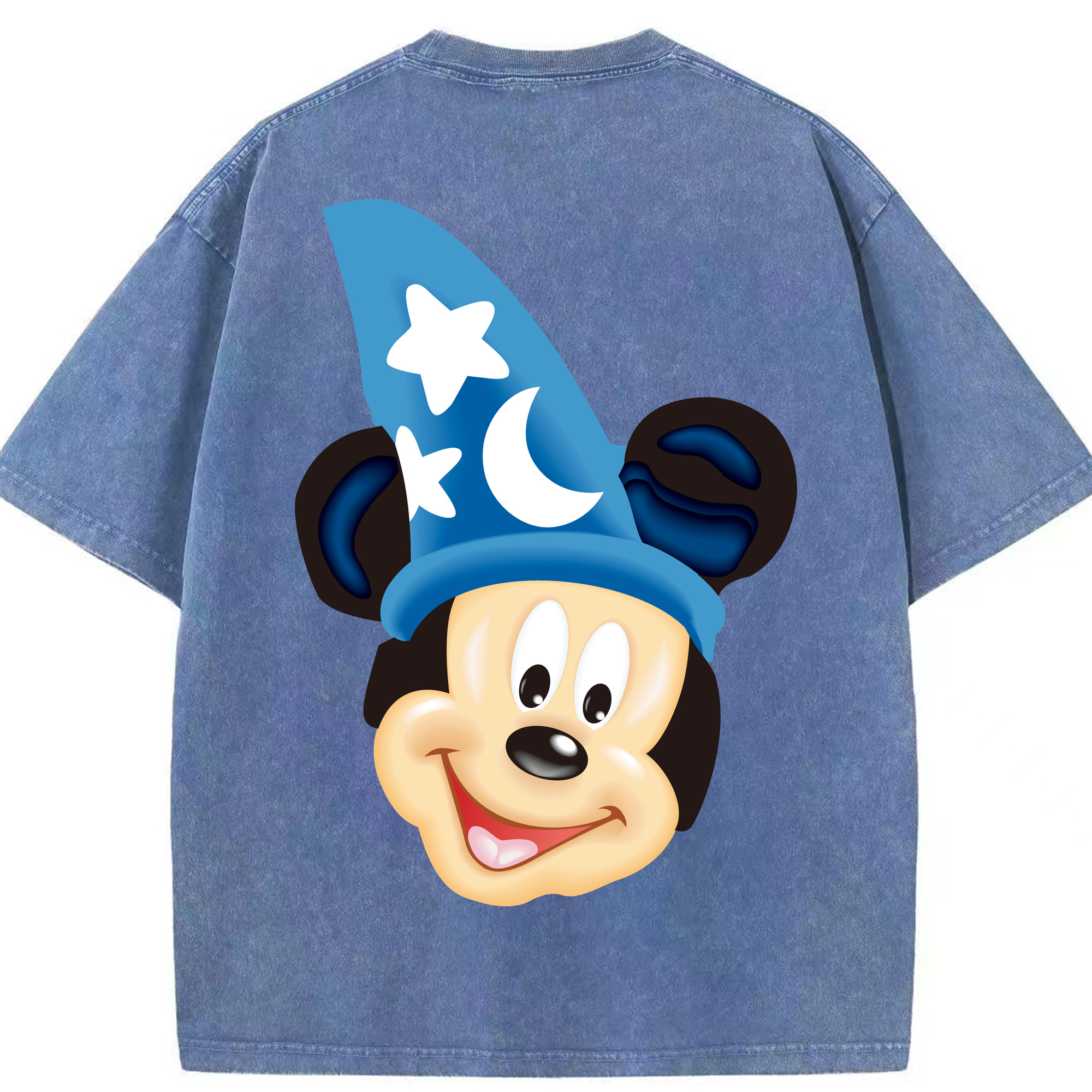 （画像用） ミッキーマウス Mickey Mouse 綿100% ヴィンテージ風 半袖Tシャツ（背面プリント）