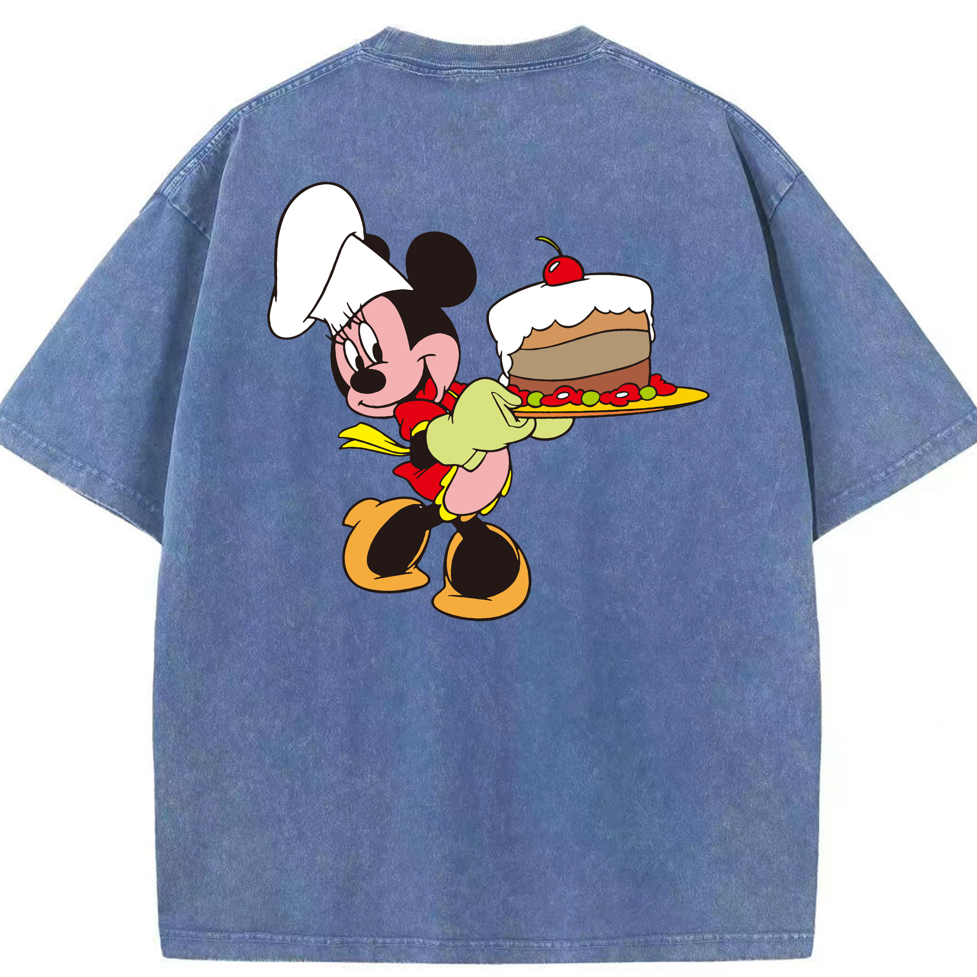 （画像用） ミッキーマウス Mickey Mouse 綿100% ヴィンテージ風 半袖Tシャツ（背面プリント）