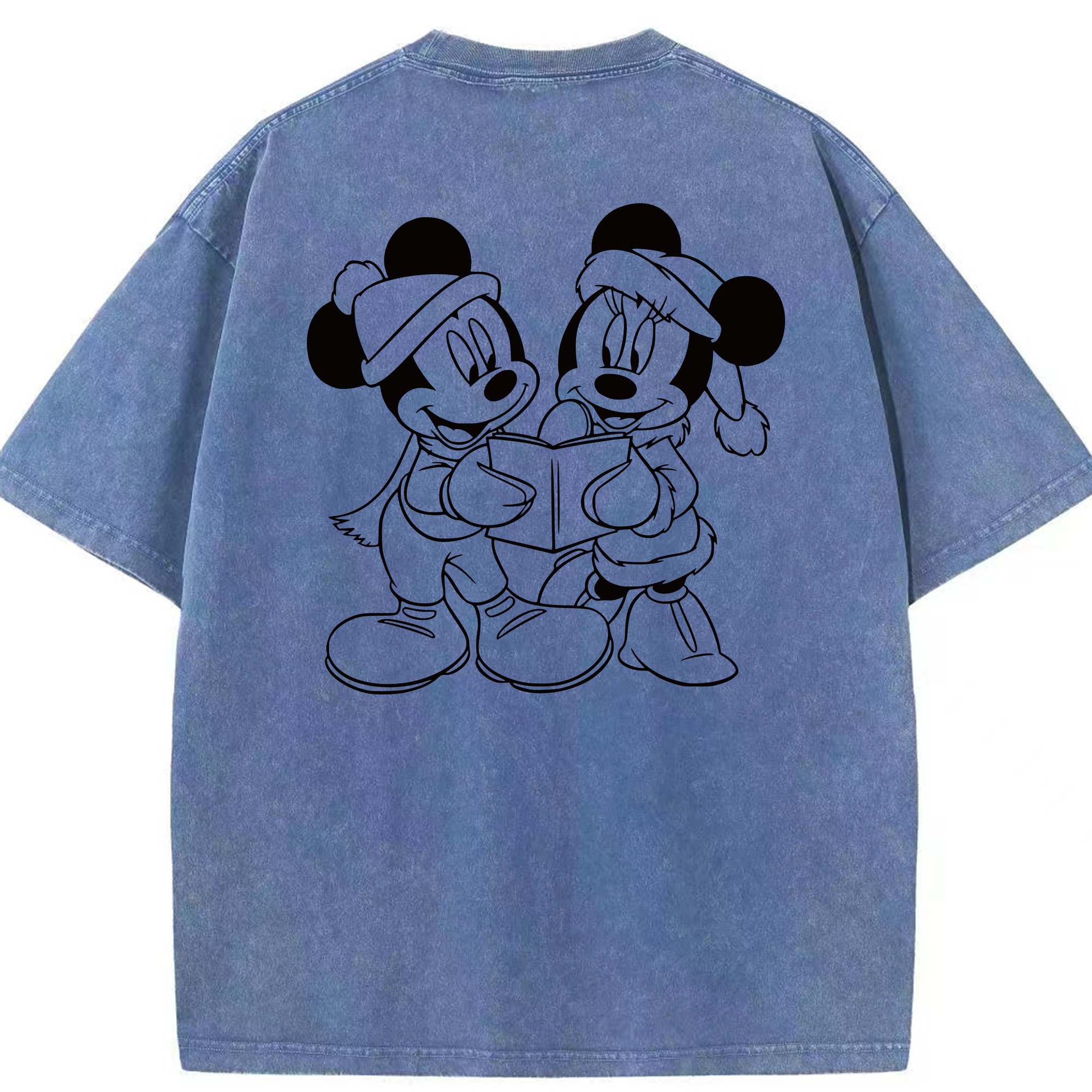 （画像用） ミッキーマウス Mickey Mouse 綿100% ヴィンテージ風 半袖Tシャツ（背面プリント）