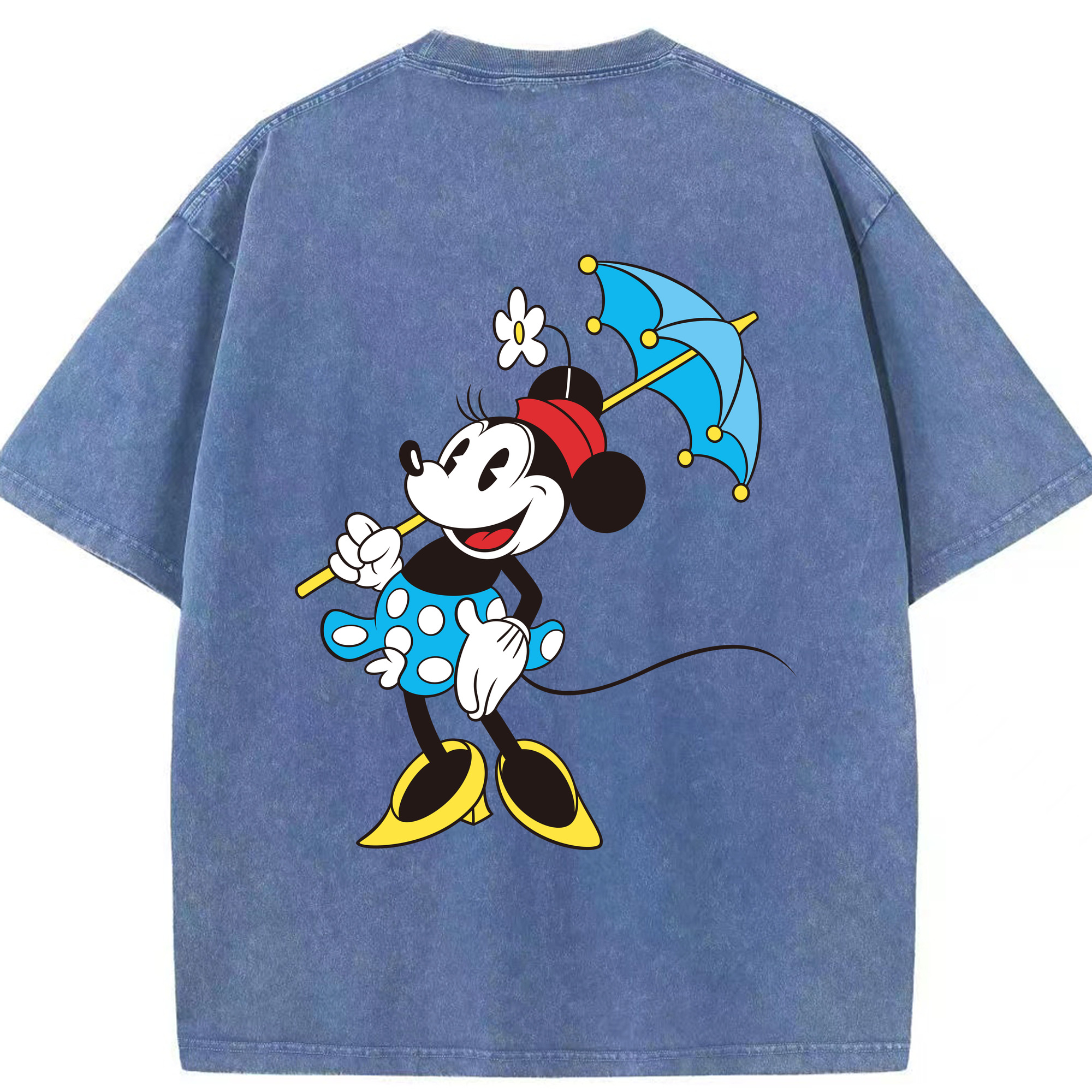 （画像用） ミッキーマウス Mickey Mouse 綿100% ヴィンテージ風 半袖Tシャツ（背面プリント）