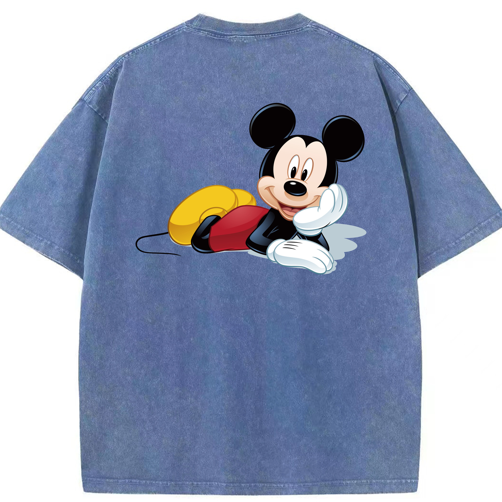 （画像用） ミッキーマウス Mickey Mouse 綿100% ヴィンテージ風 半袖Tシャツ（背面プリント）