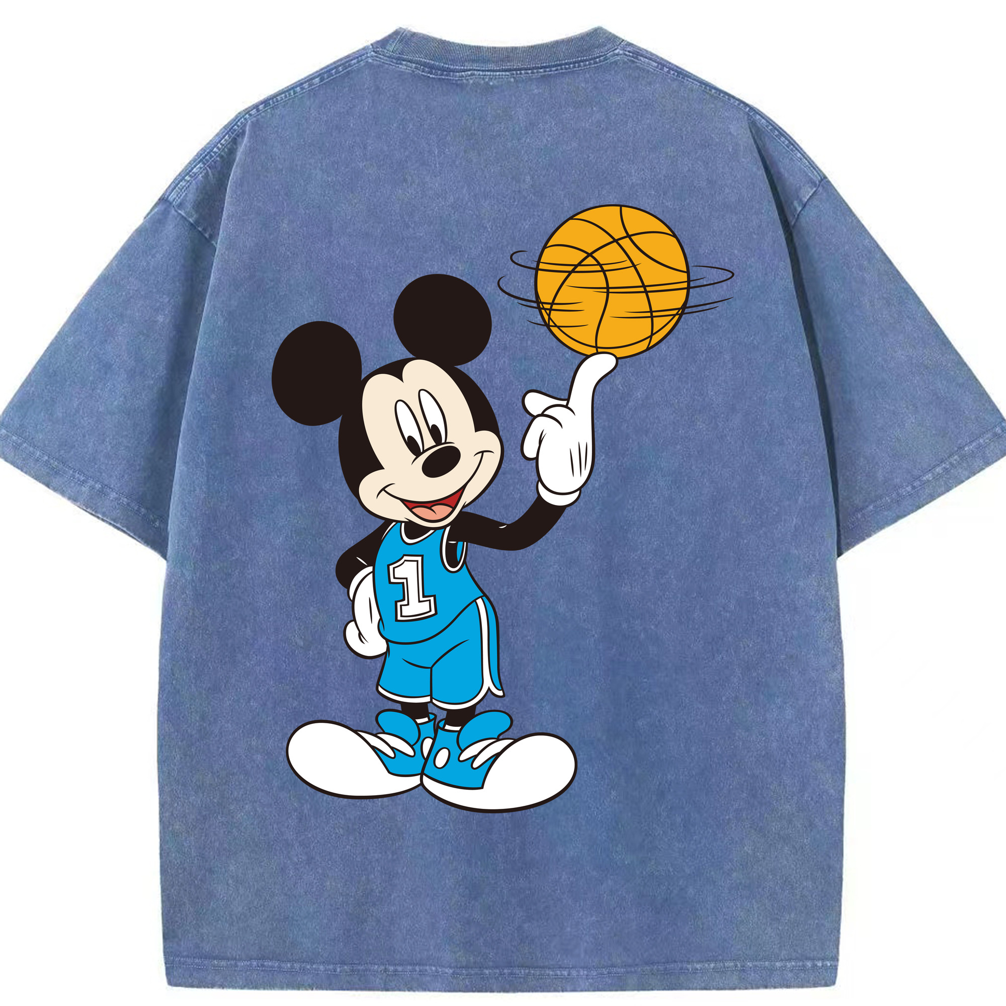 （画像用） ミッキーマウス Mickey Mouse 綿100% ヴィンテージ風 半袖Tシャツ（背面プリント）