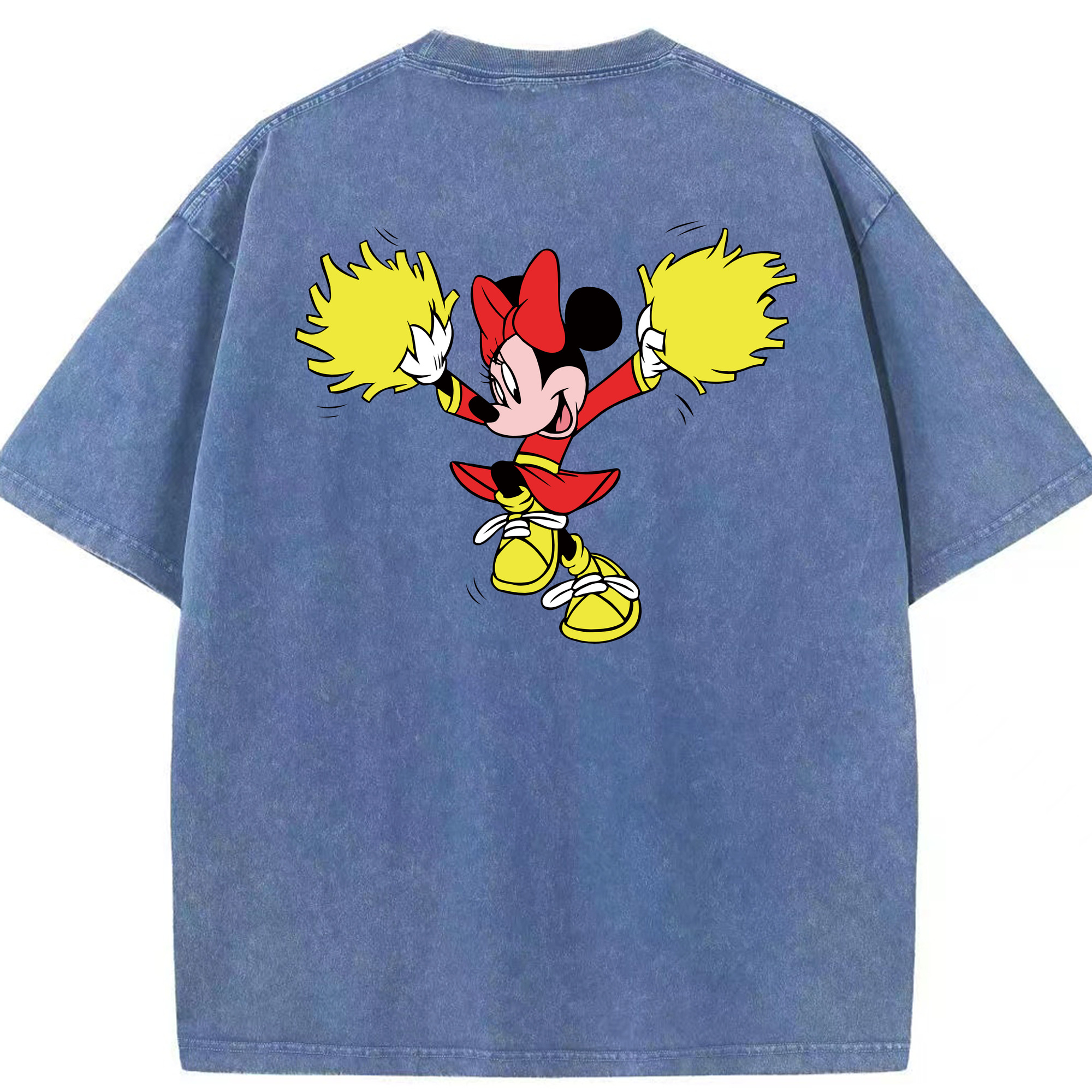 （画像用） ミッキーマウス Mickey Mouse 綿100% ヴィンテージ風 半袖Tシャツ（背面プリント）