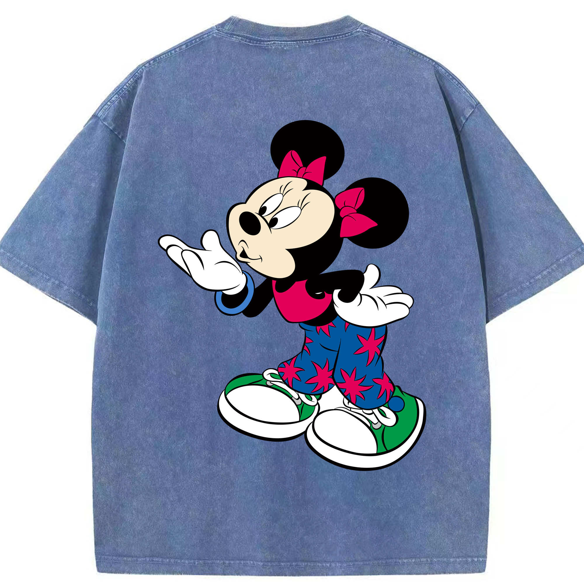 （画像用） ミッキーマウス Mickey Mouse 綿100% ヴィンテージ風 半袖Tシャツ（背面プリント）
