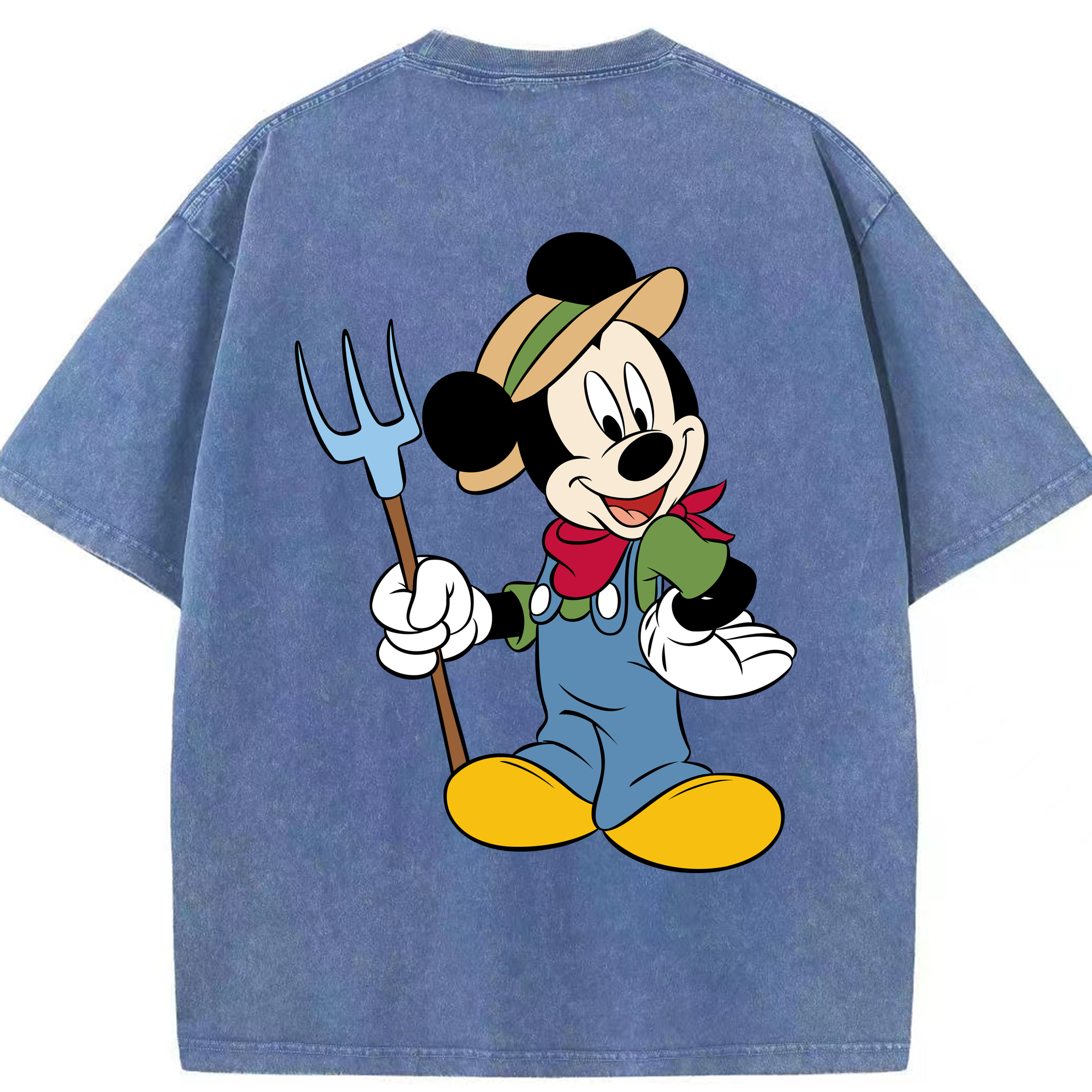 （画像用） ミッキーマウス Mickey Mouse 綿100% ヴィンテージ風 半袖Tシャツ（背面プリント）