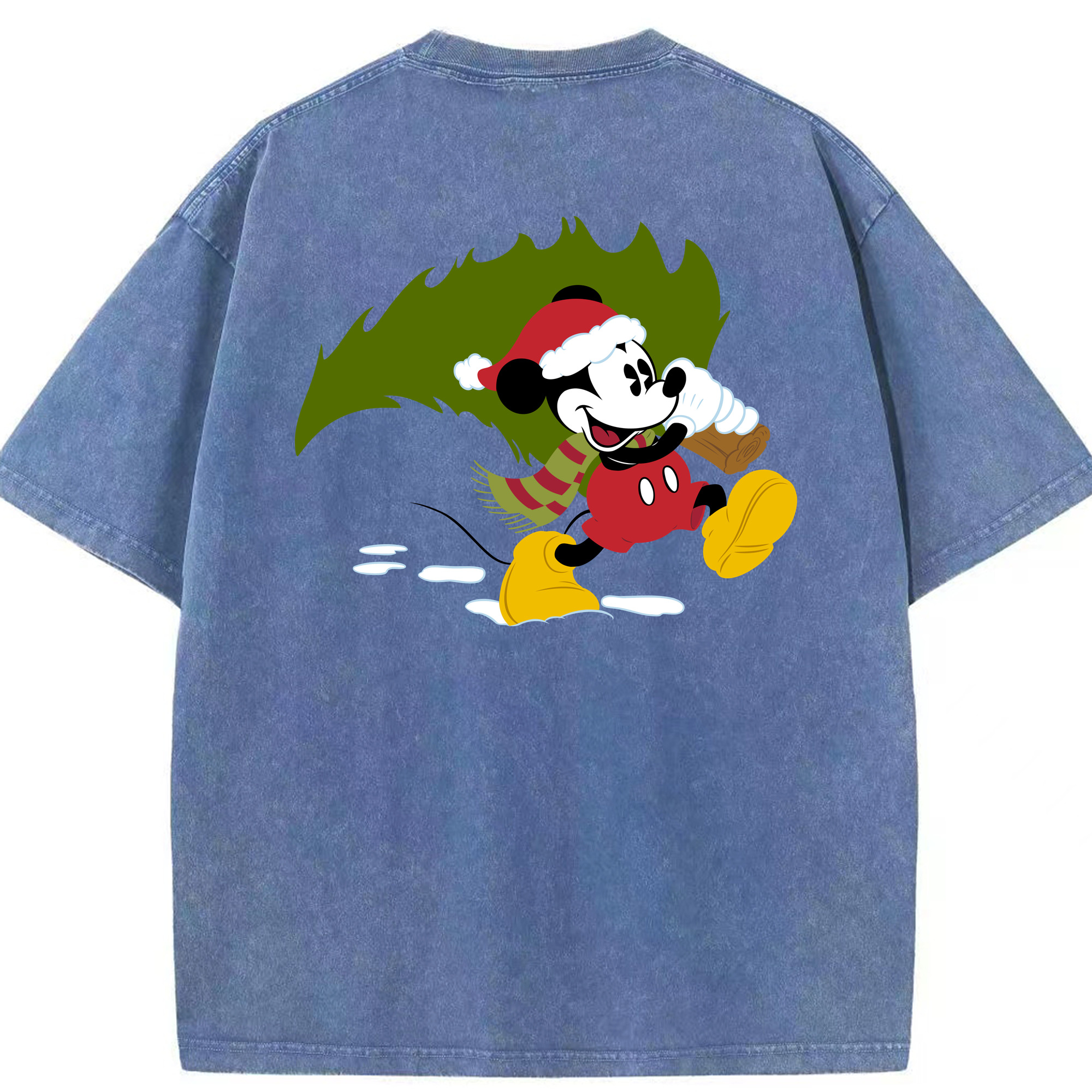 （画像用） ミッキーマウス Mickey Mouse 綿100% ヴィンテージ風 半袖Tシャツ（背面プリント）