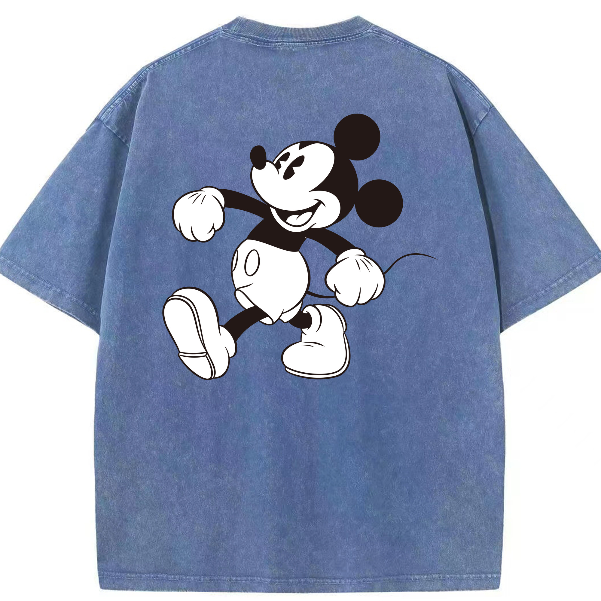 （画像用） ミッキーマウス Mickey Mouse 綿100% ヴィンテージ風 半袖Tシャツ（背面プリント）