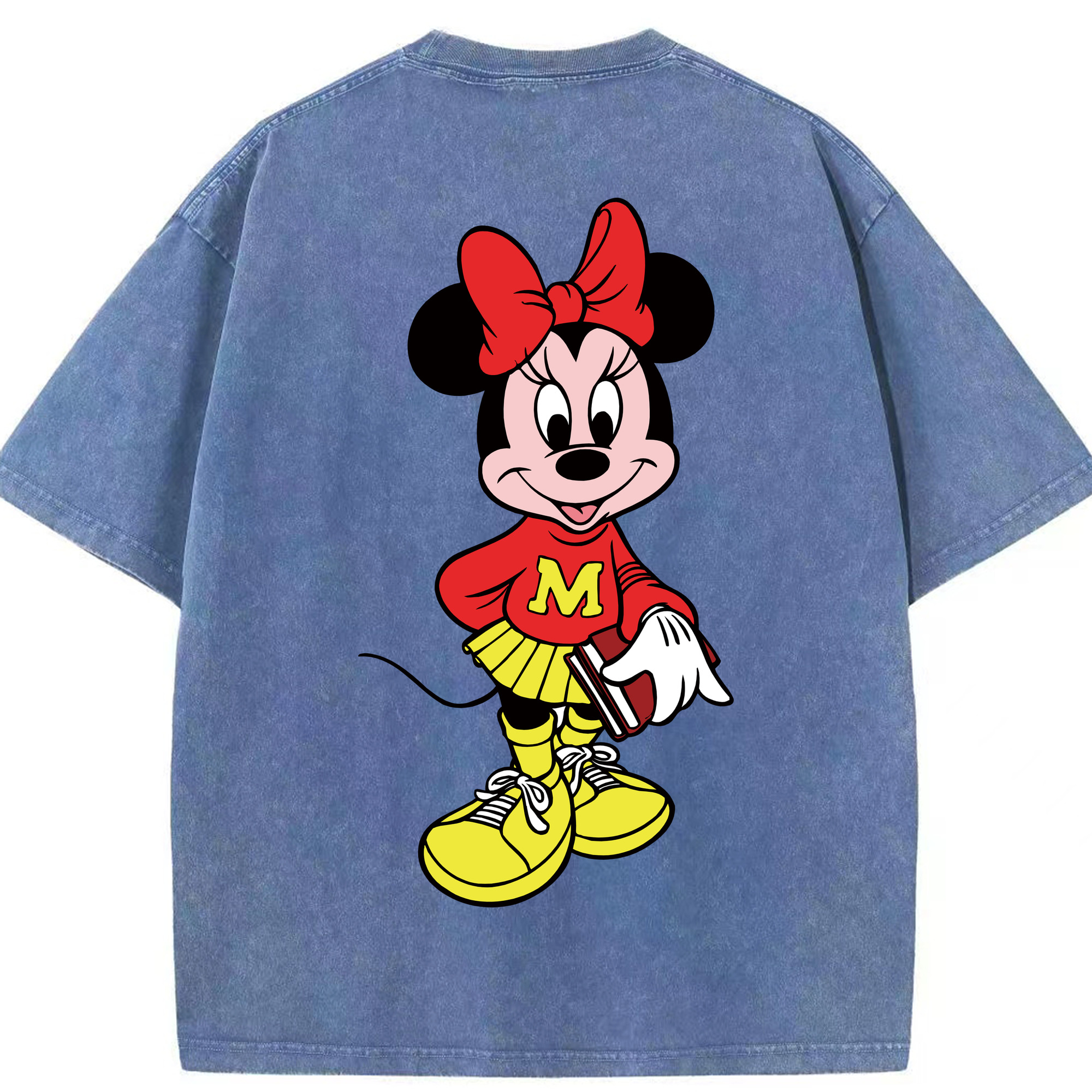 （画像用） ミッキーマウス Mickey Mouse 綿100% ヴィンテージ風 半袖Tシャツ（背面プリント）