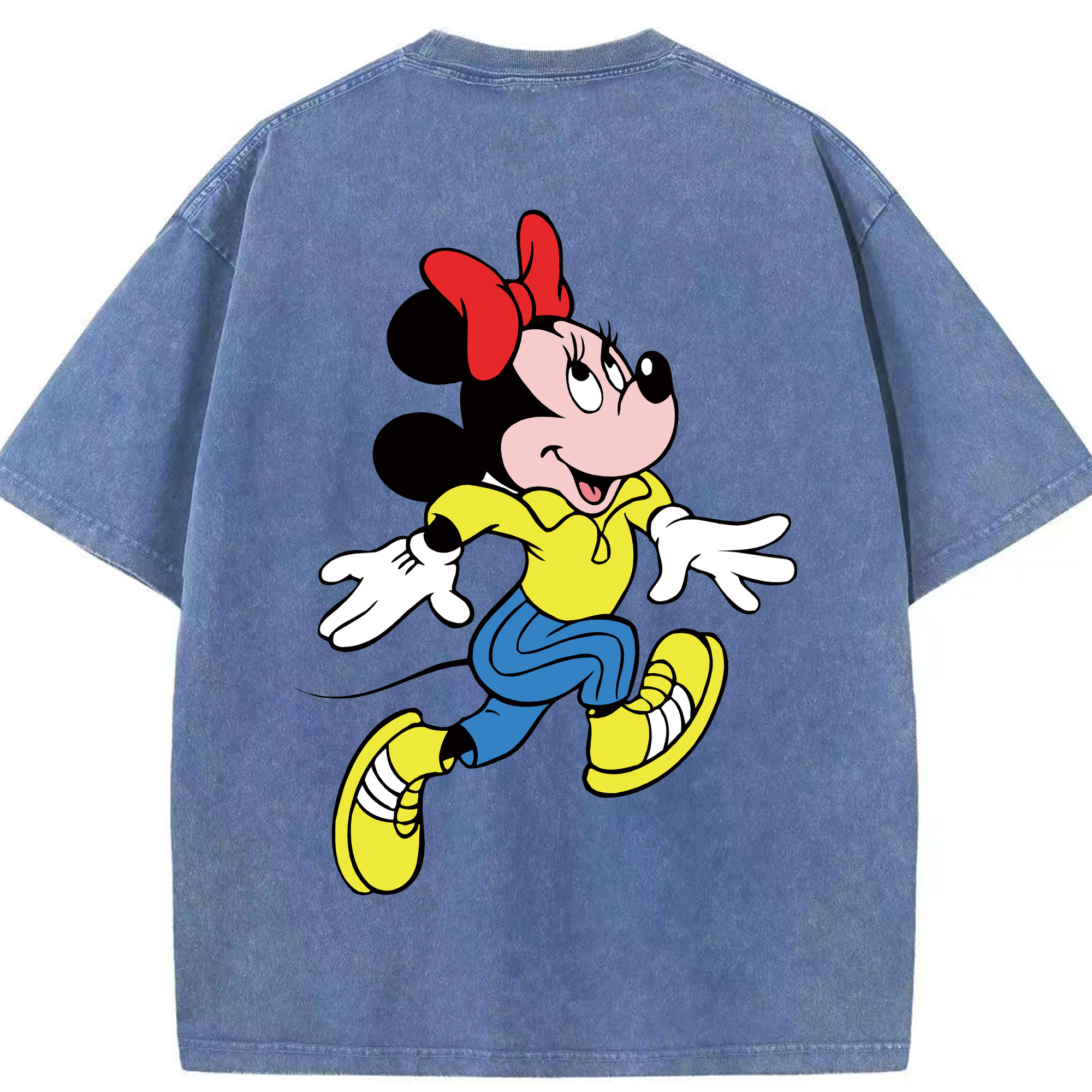 （画像用） ミッキーマウス Mickey Mouse 綿100% ヴィンテージ風 半袖Tシャツ（背面プリント）