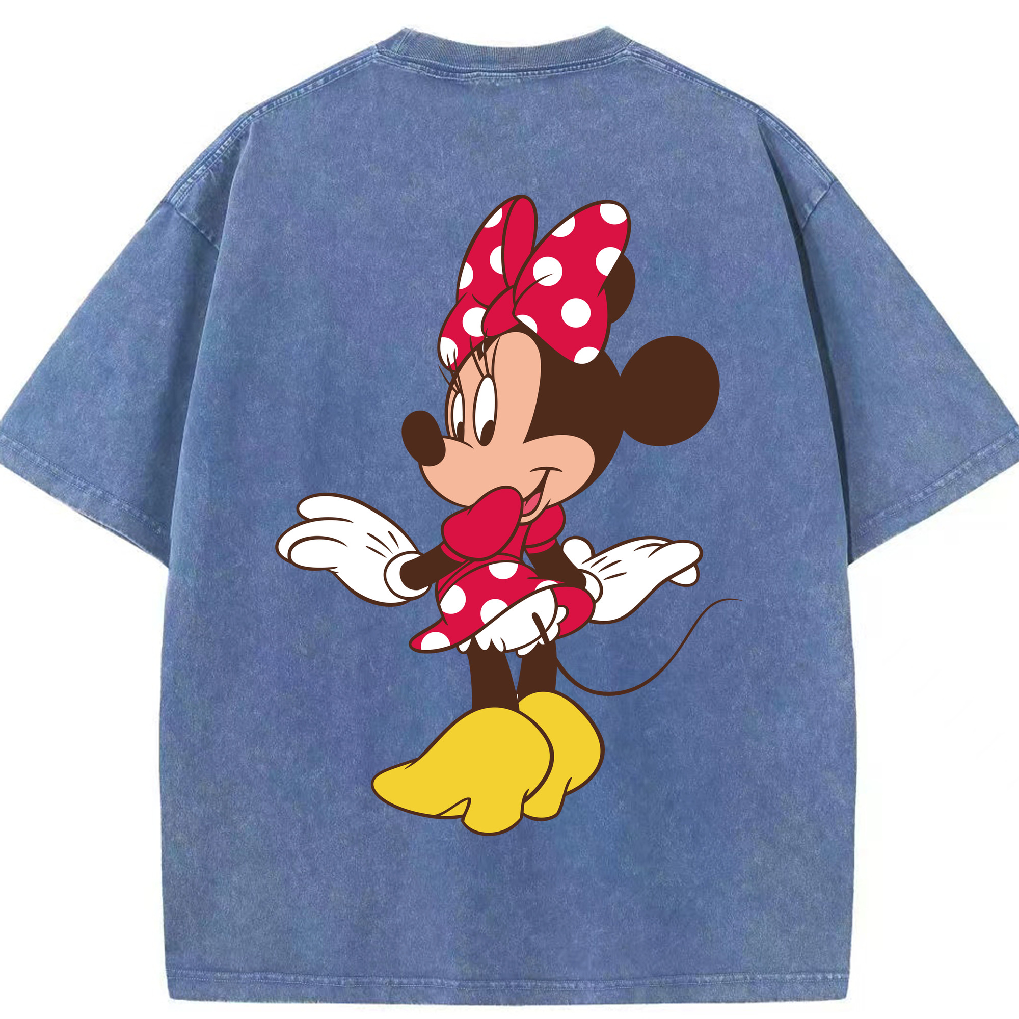 （画像用） ミッキーマウス Mickey Mouse 綿100% ヴィンテージ風 半袖Tシャツ（背面プリント）