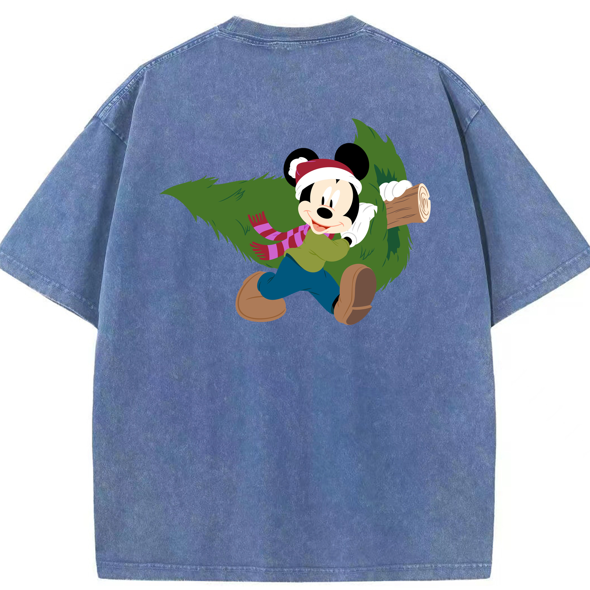 （画像用） ミッキーマウス Mickey Mouse 綿100% ヴィンテージ風 半袖Tシャツ（背面プリント）