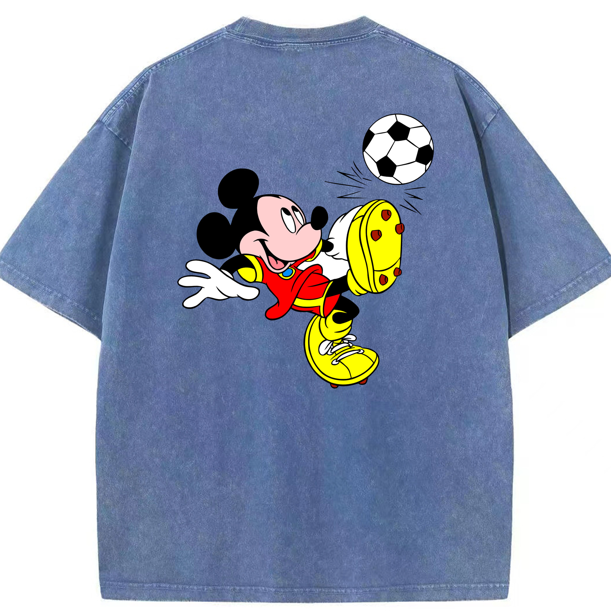 （画像用） ミッキーマウス Mickey Mouse 綿100% ヴィンテージ風 半袖Tシャツ（背面プリント）