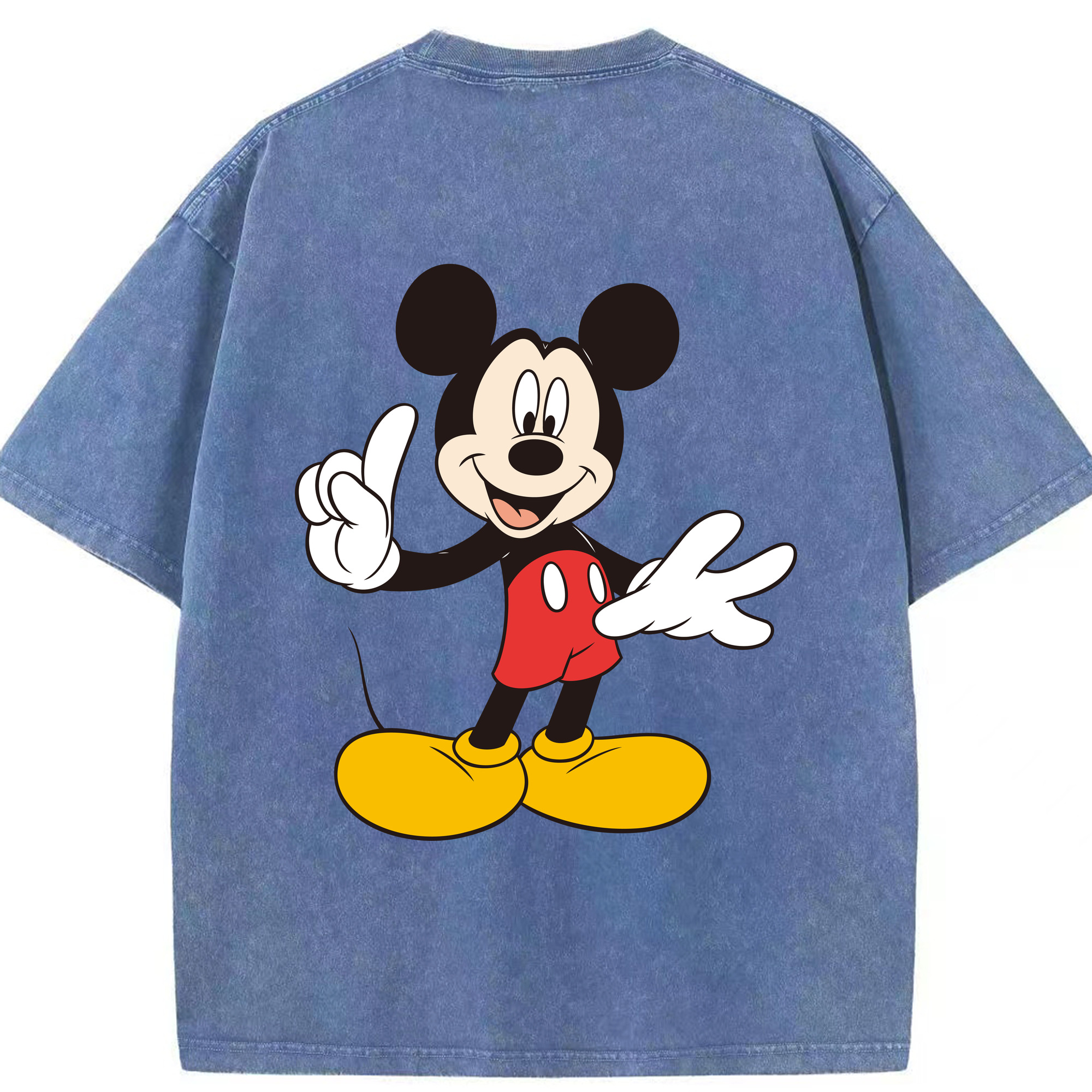 （画像用） ミッキーマウス Mickey Mouse 綿100% ヴィンテージ風 半袖Tシャツ（背面プリント）