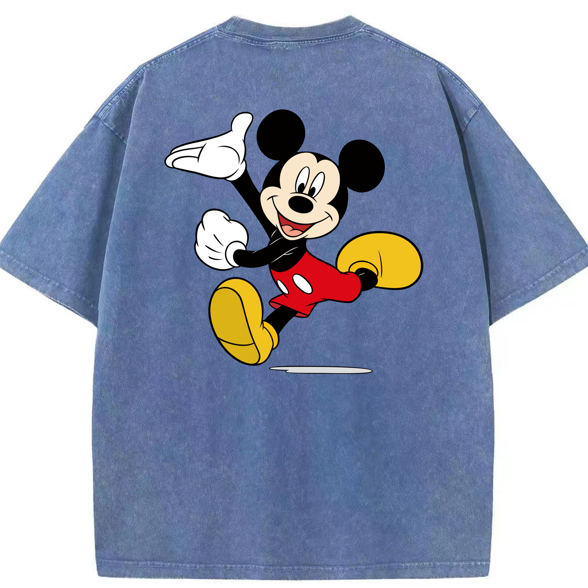 （画像用） ミッキーマウス Mickey Mouse 綿100% ヴィンテージ風 半袖Tシャツ（背面プリント）