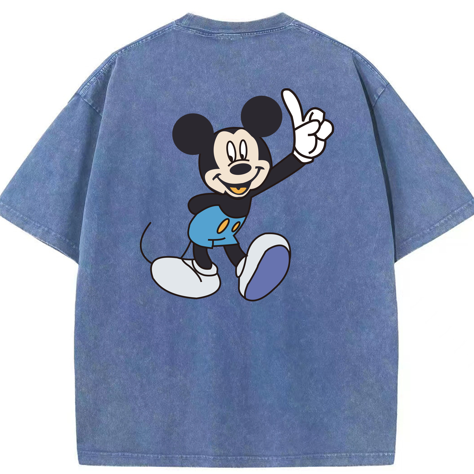 （画像用） ミッキーマウス Mickey Mouse 綿100% ヴィンテージ風 半袖Tシャツ（背面プリント）