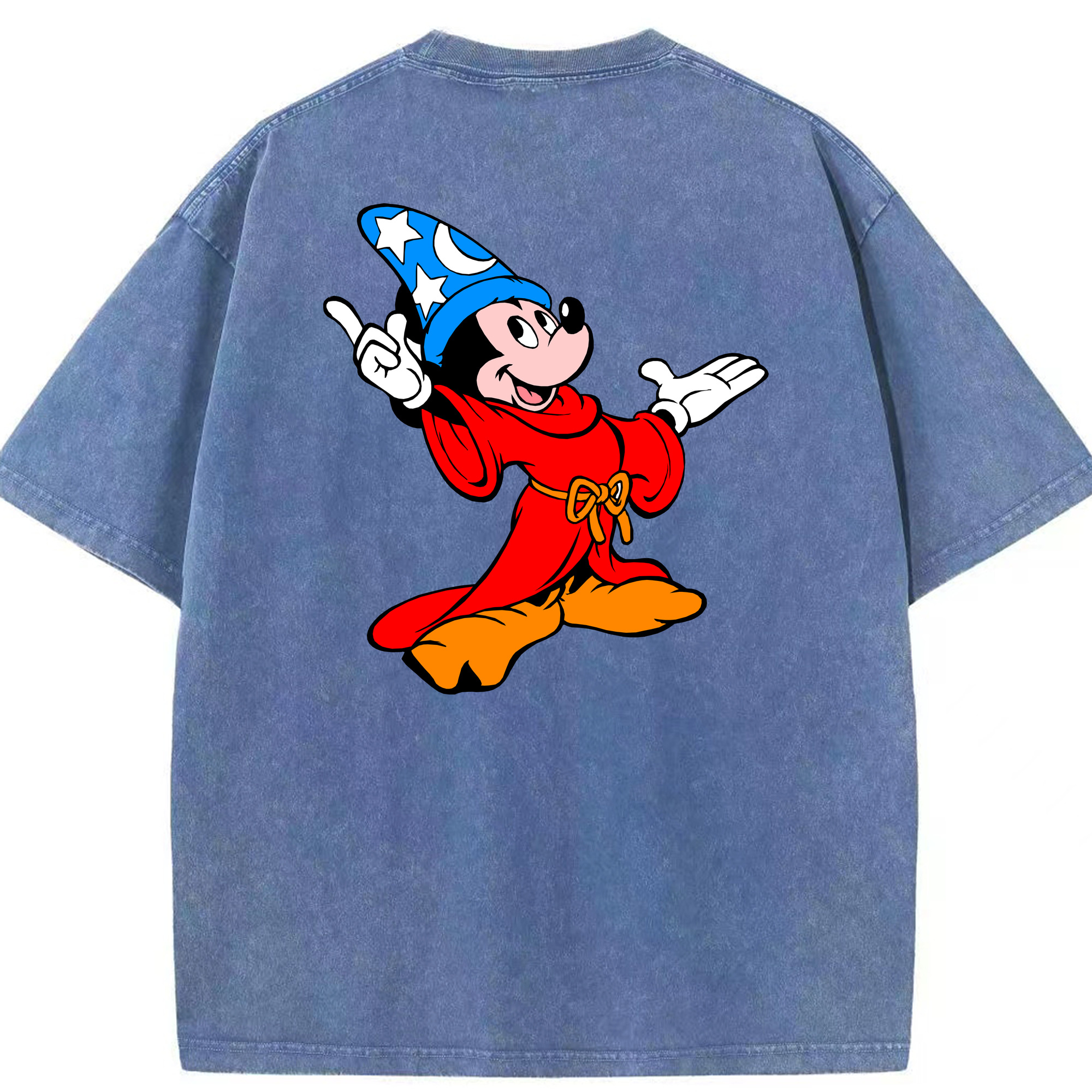 （画像用） ミッキーマウス Mickey Mouse 綿100% ヴィンテージ風 半袖Tシャツ（背面プリント）