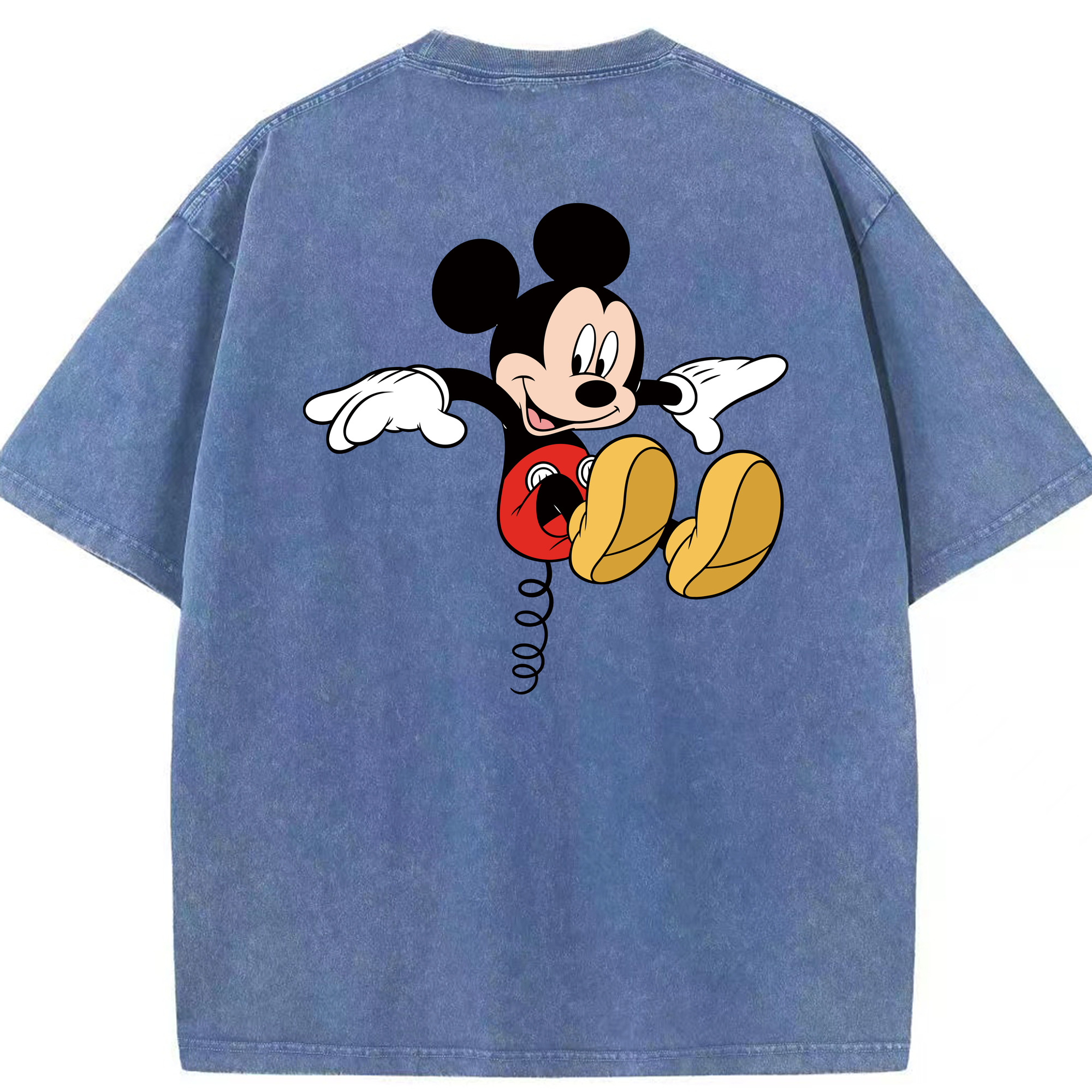 （画像用） ミッキーマウス Mickey Mouse 綿100% ヴィンテージ風 半袖Tシャツ（背面プリント）