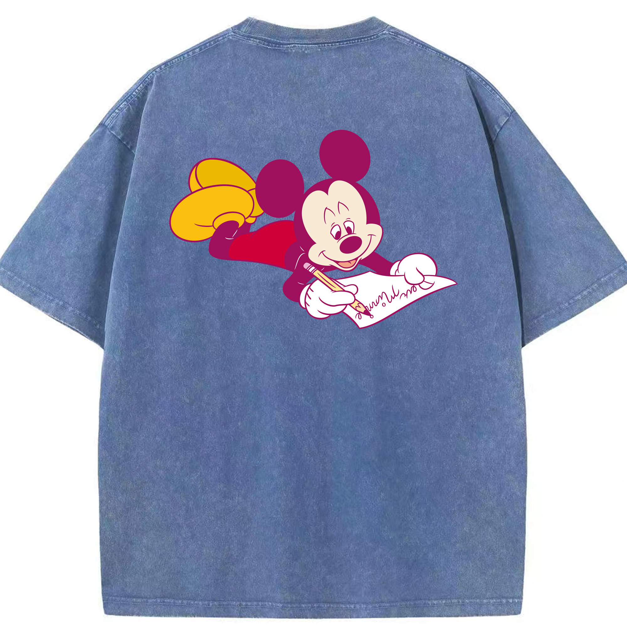 （画像用） ミッキーマウス Mickey Mouse 綿100% ヴィンテージ風 半袖Tシャツ（背面プリント）