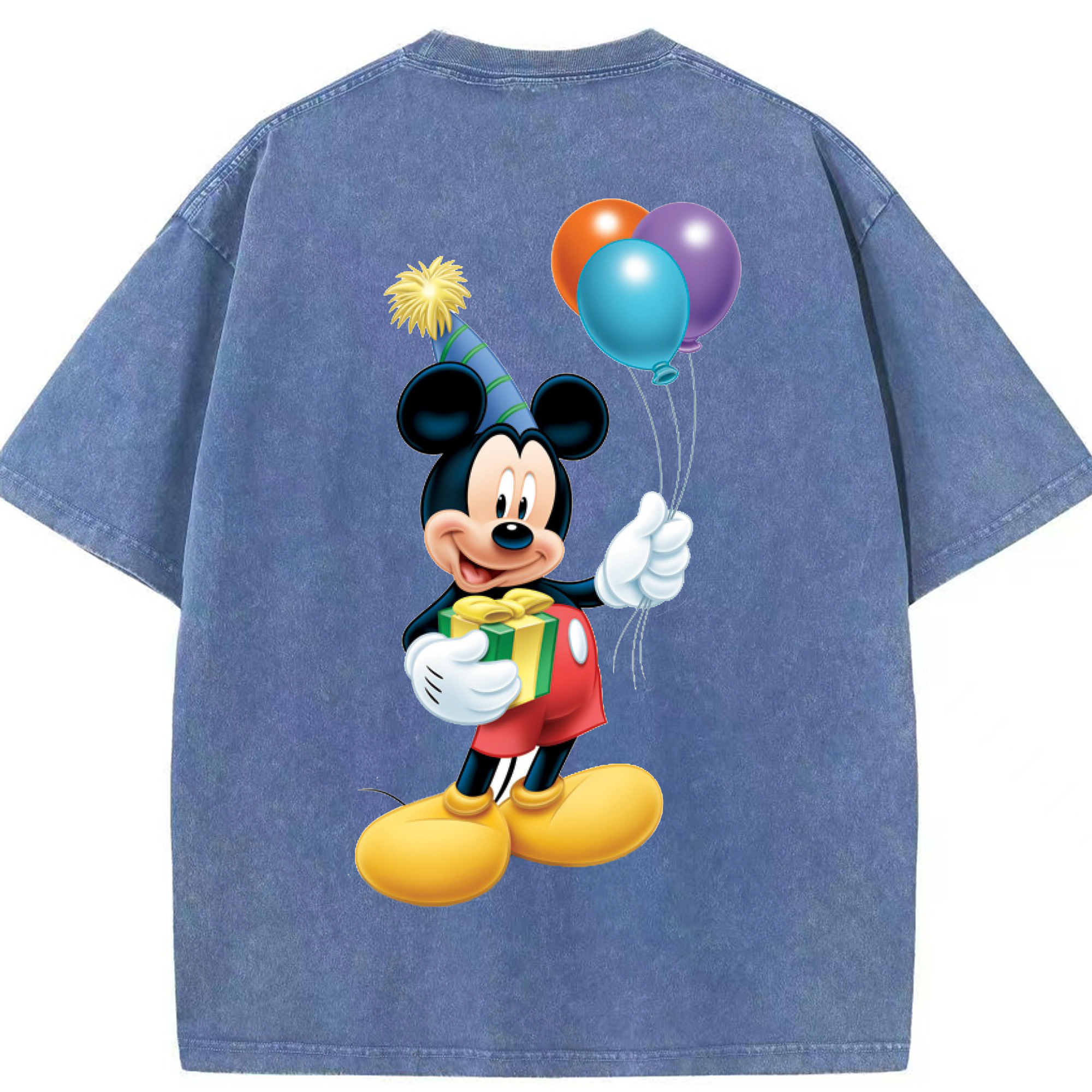 （画像用） ミッキーマウス Mickey Mouse 綿100% ヴィンテージ風 半袖Tシャツ（背面プリント）