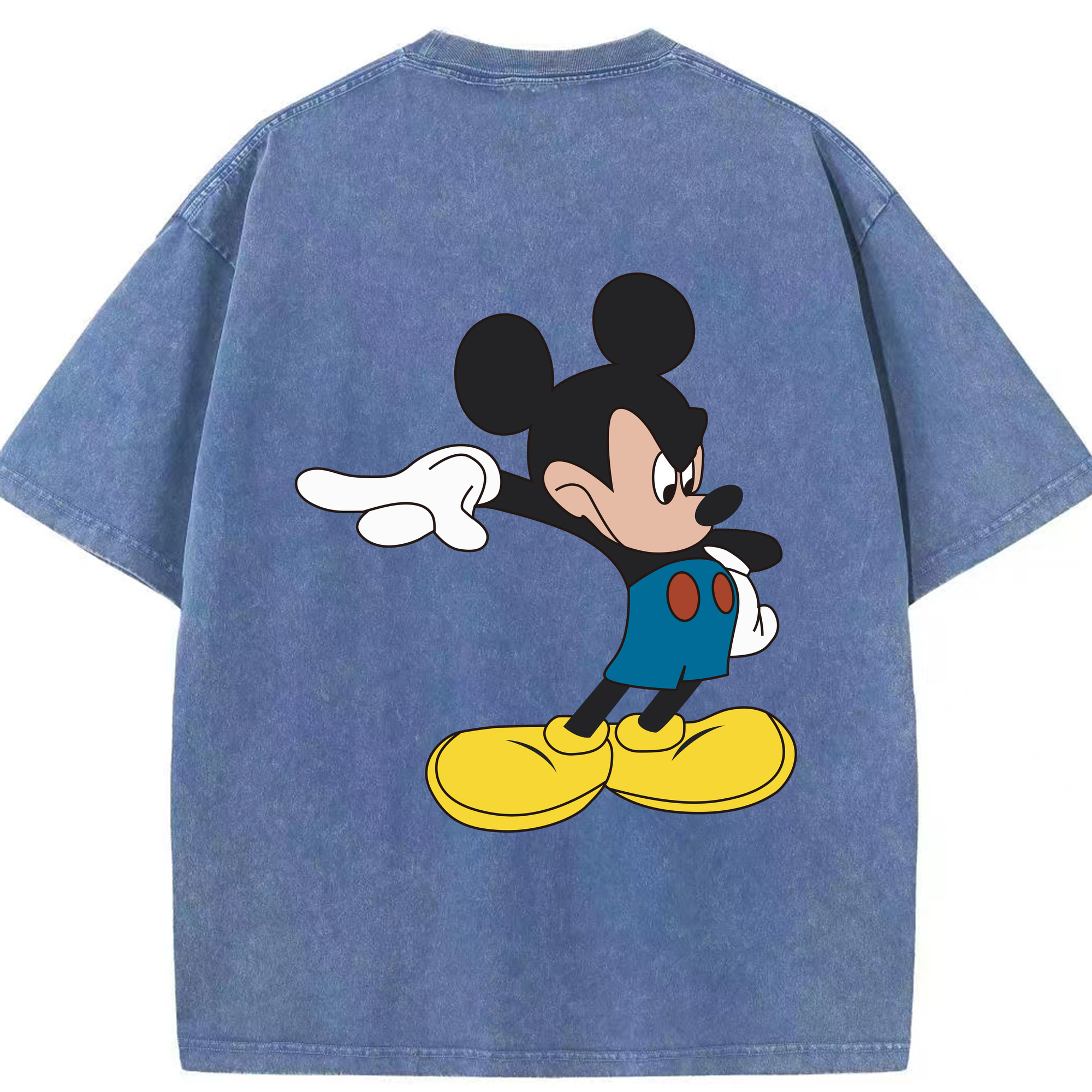 （画像用） ミッキーマウス Mickey Mouse 綿100% ヴィンテージ風 半袖Tシャツ（背面プリント）