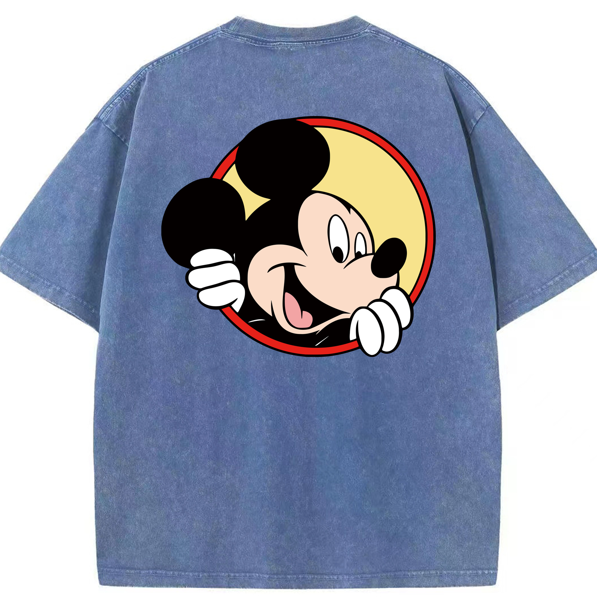 （画像用） ミッキーマウス Mickey Mouse 綿100% ヴィンテージ風 半袖Tシャツ（背面プリント）
