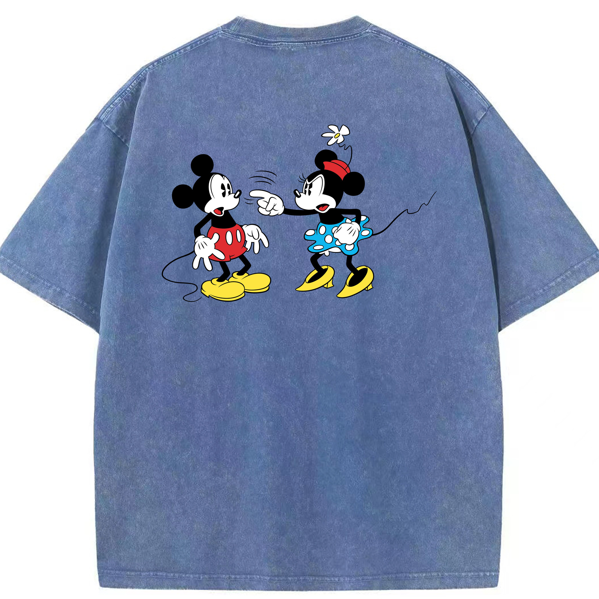 （画像用） ミッキーマウス Mickey Mouse 綿100% ヴィンテージ風 半袖Tシャツ（背面プリント）