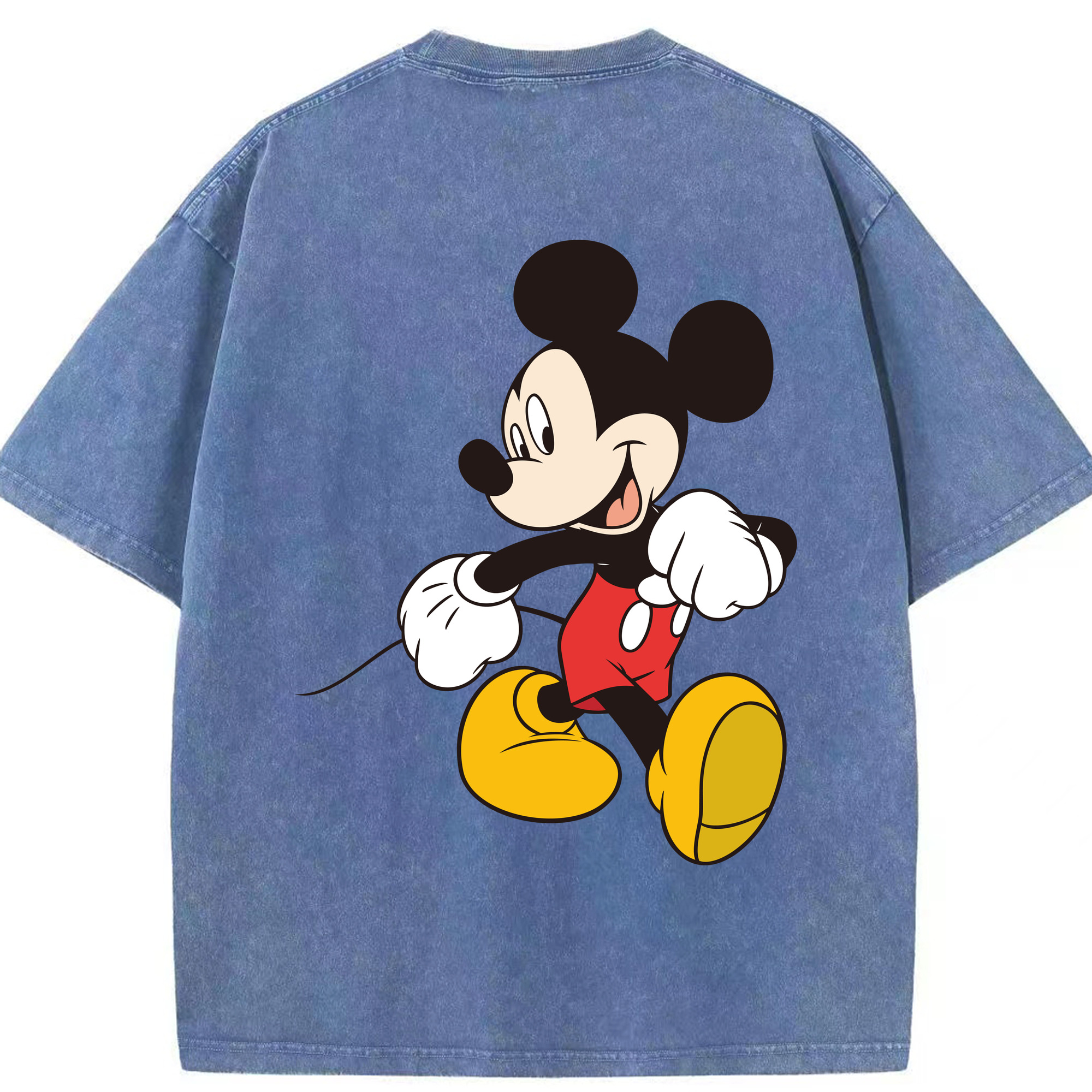 （画像用） ミッキーマウス Mickey Mouse 綿100% ヴィンテージ風 半袖Tシャツ（背面プリント）