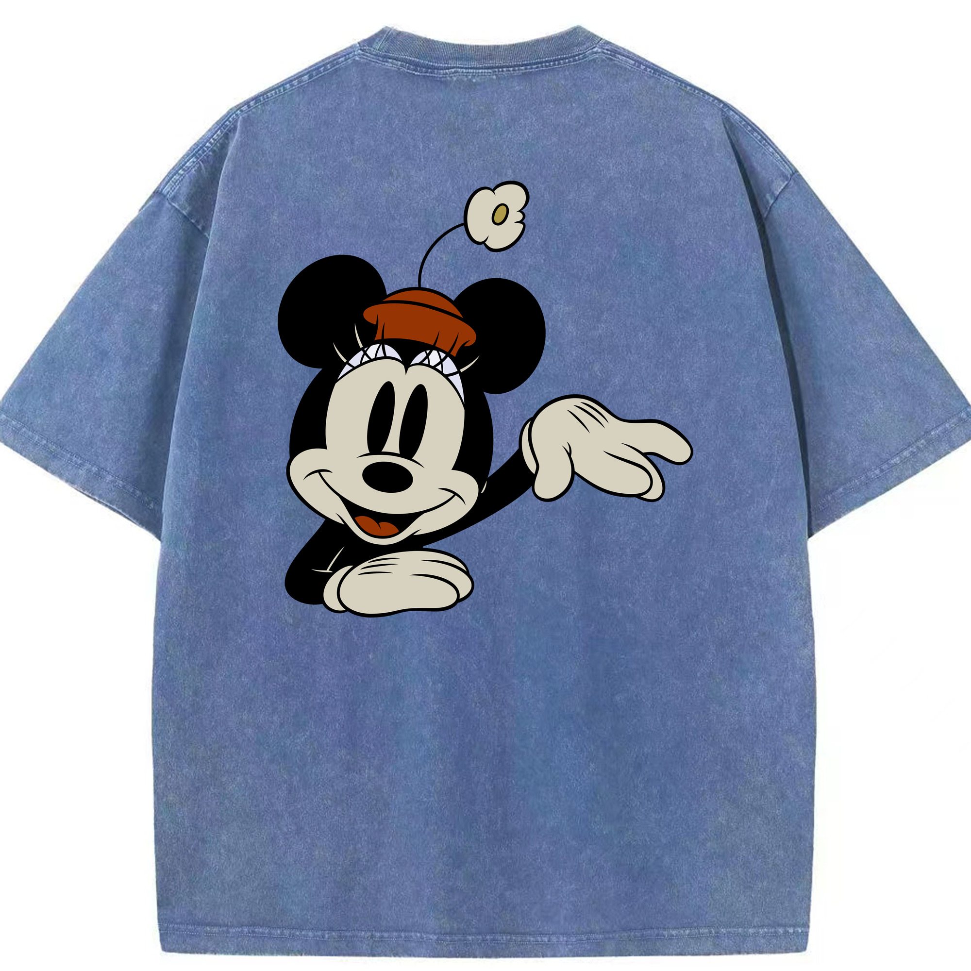 （画像用） ミッキーマウス Mickey Mouse 綿100% ヴィンテージ風 半袖Tシャツ（背面プリント）