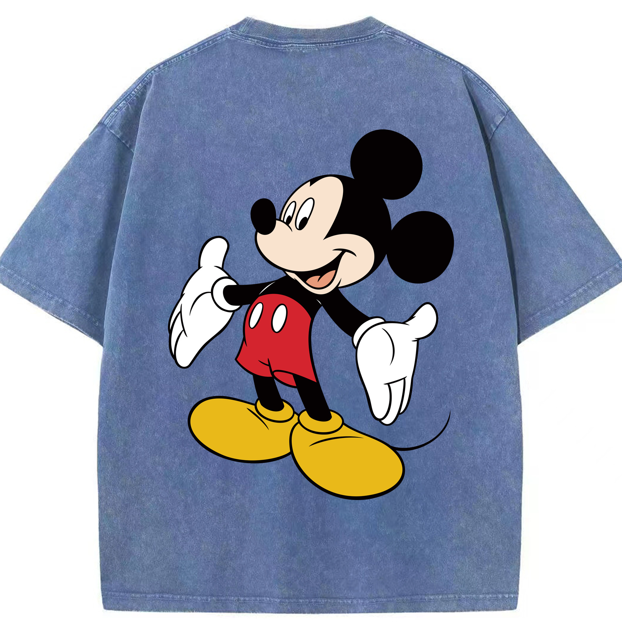 （画像用） ミッキーマウス Mickey Mouse 綿100% ヴィンテージ風 半袖Tシャツ（背面プリント）