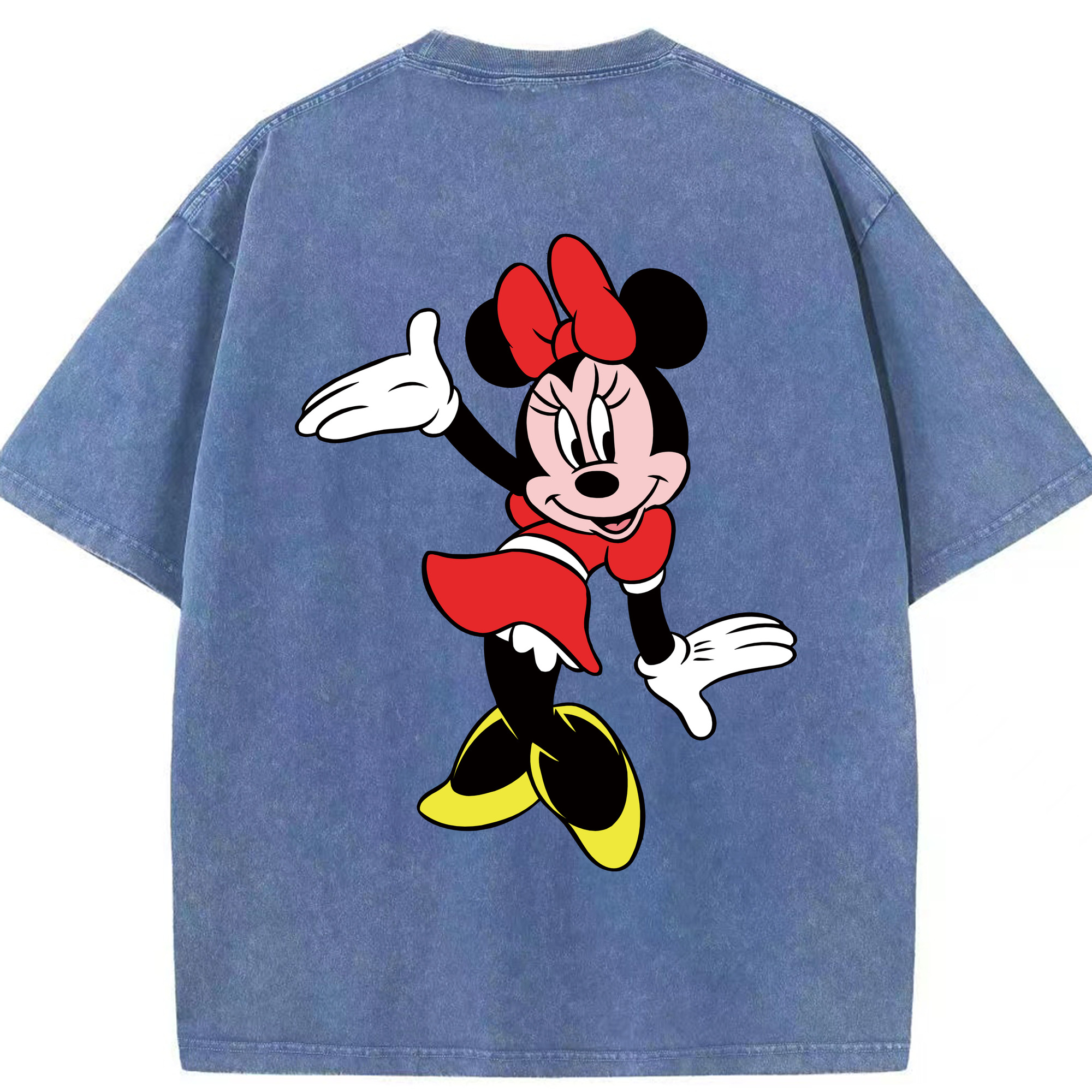 （画像用） ミッキーマウス Mickey Mouse 綿100% ヴィンテージ風 半袖Tシャツ（背面プリント）