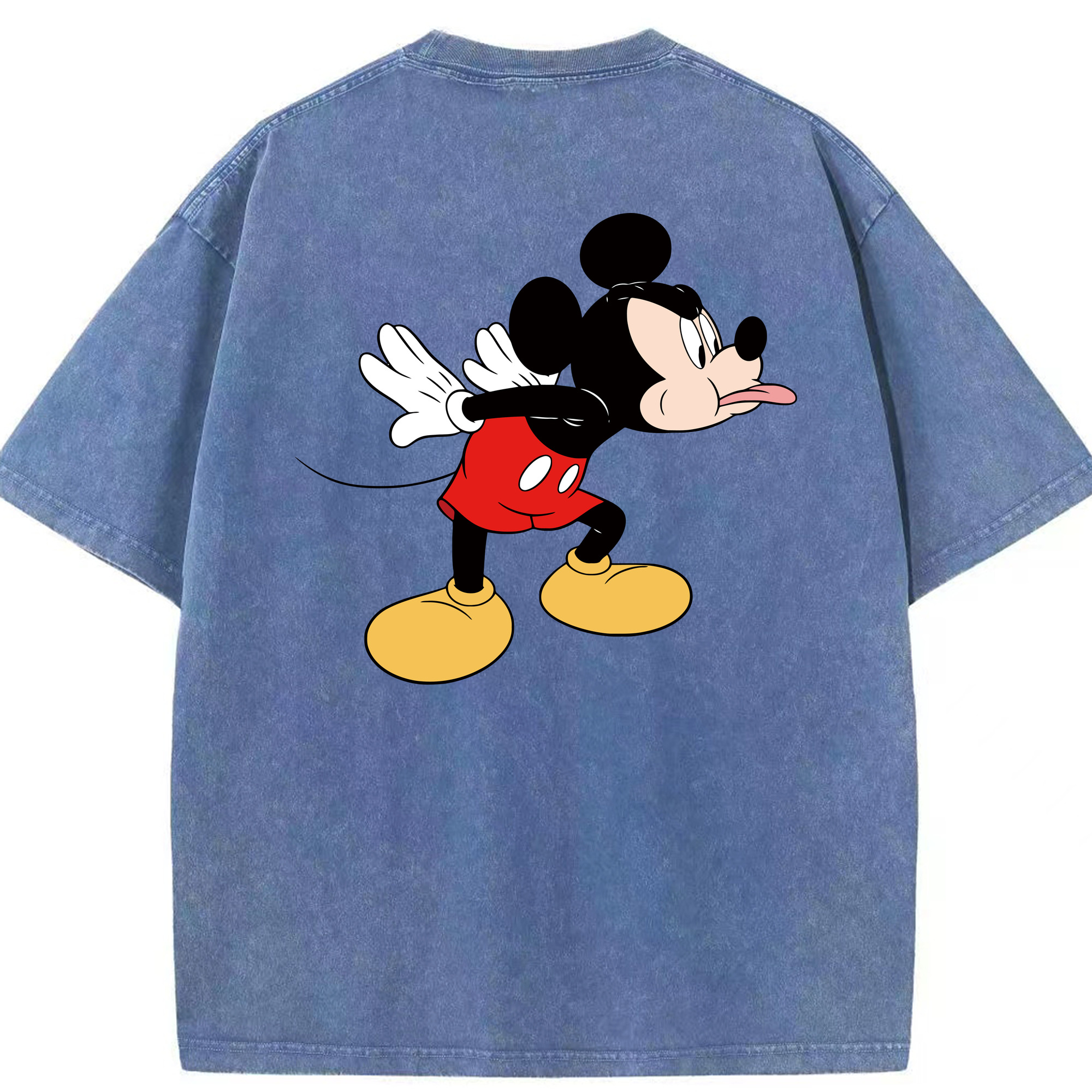 （画像用） ミッキーマウス Mickey Mouse 綿100% ヴィンテージ風 半袖Tシャツ（背面プリント）