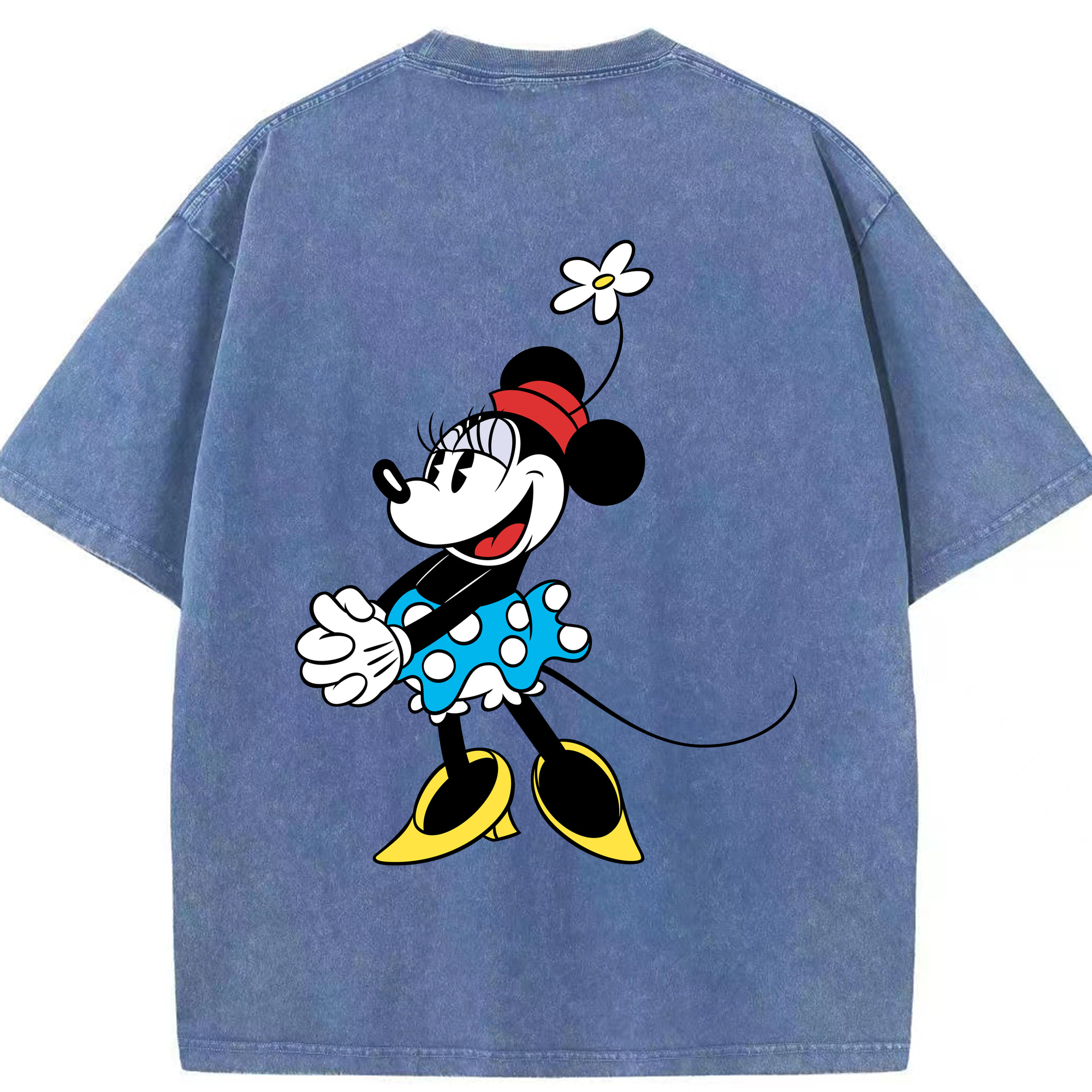 （画像用） ミッキーマウス Mickey Mouse 綿100% ヴィンテージ風 半袖Tシャツ（背面プリント）