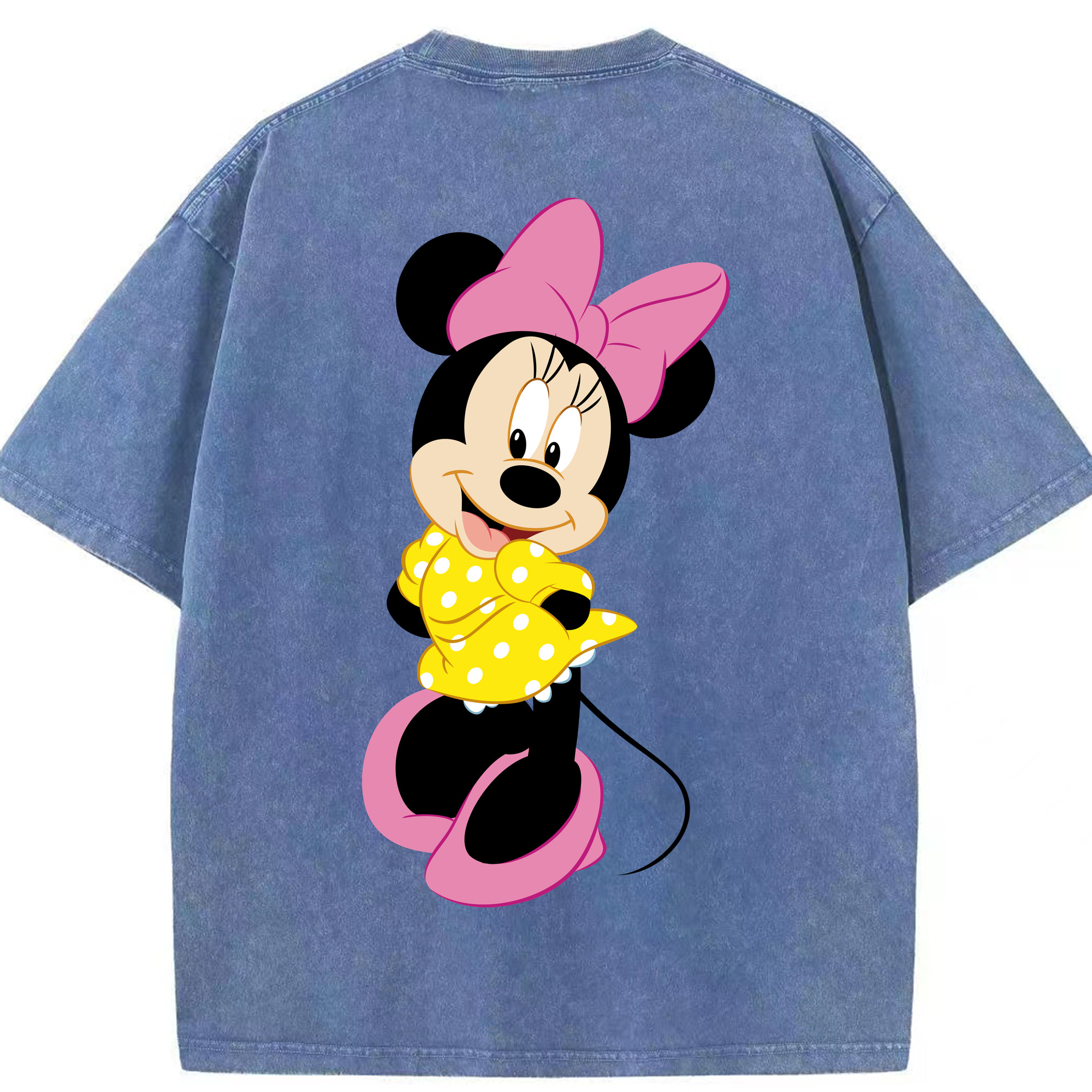 （画像用） ミッキーマウス Mickey Mouse 綿100% ヴィンテージ風 半袖Tシャツ（背面プリント）