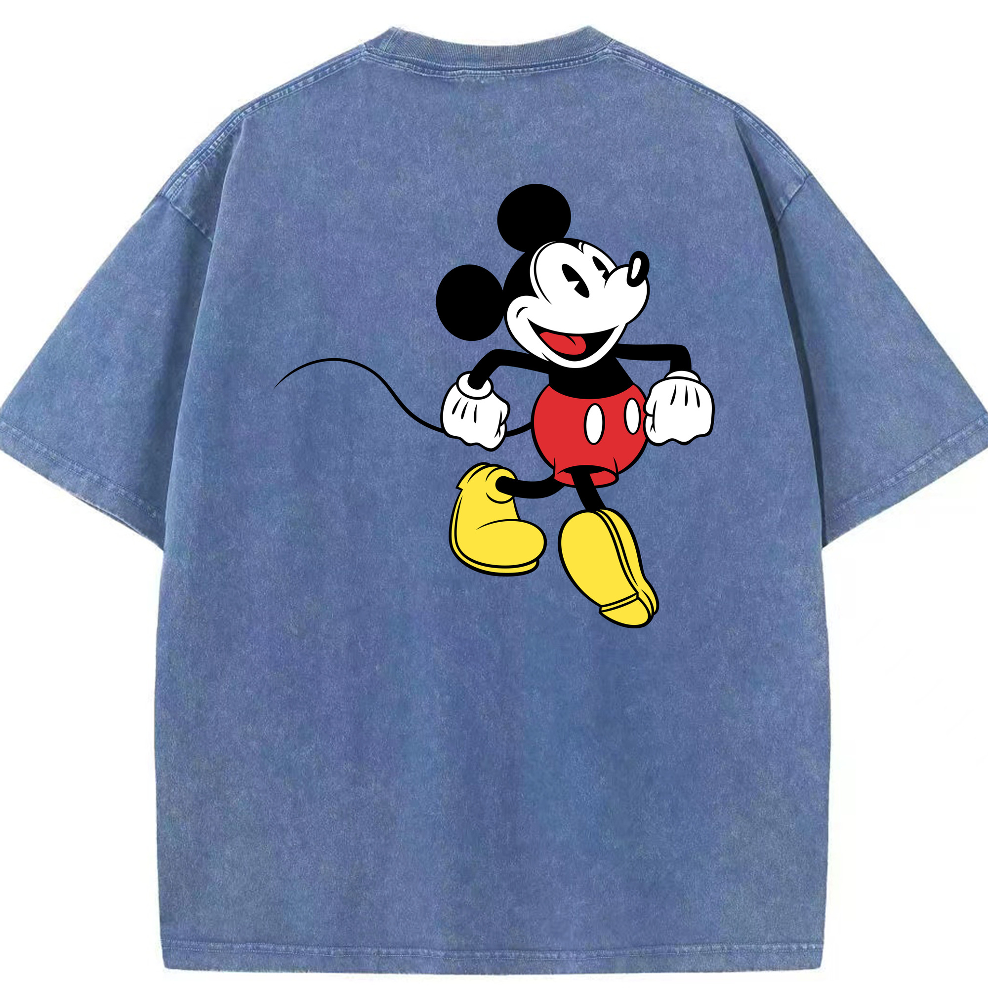 （画像用） ミッキーマウス Mickey Mouse 綿100% ヴィンテージ風 半袖Tシャツ（背面プリント）