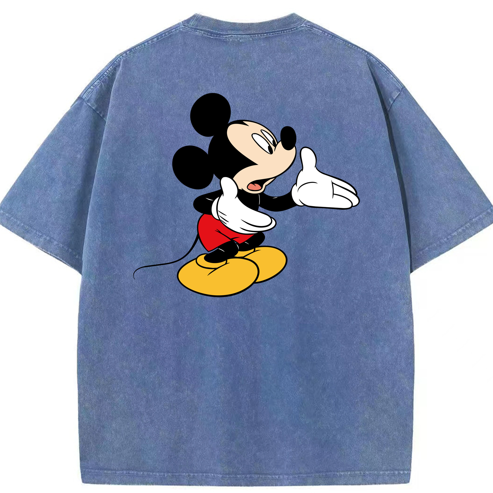 （画像用） ミッキーマウス Mickey Mouse 綿100% ヴィンテージ風 半袖Tシャツ（背面プリント）