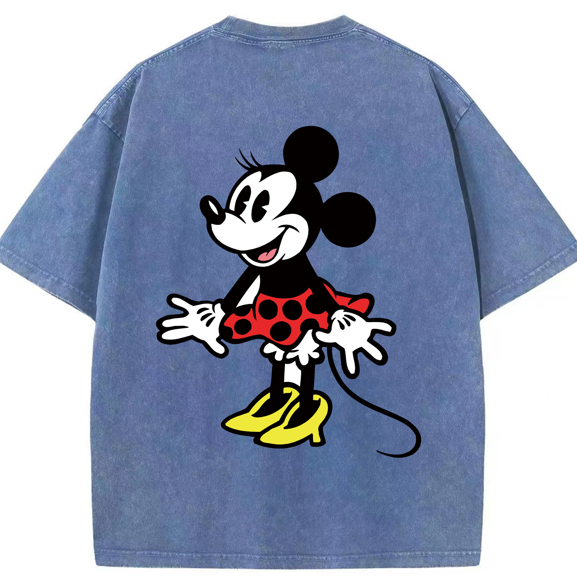 （画像用） ミッキーマウス Mickey Mouse 綿100% ヴィンテージ風 半袖Tシャツ（背面プリント）