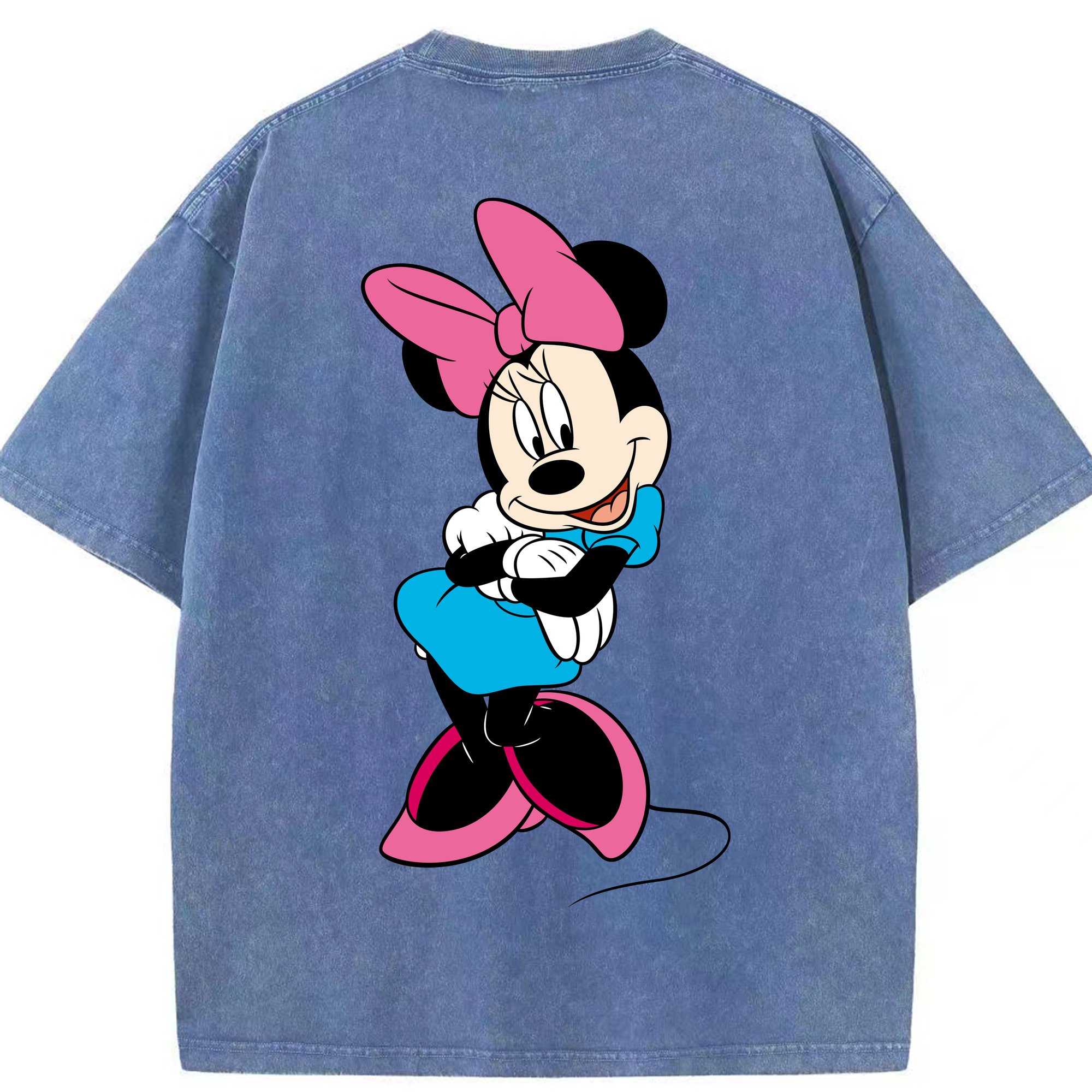 （画像用） ミッキーマウス Mickey Mouse 綿100% ヴィンテージ風 半袖Tシャツ（背面プリント）