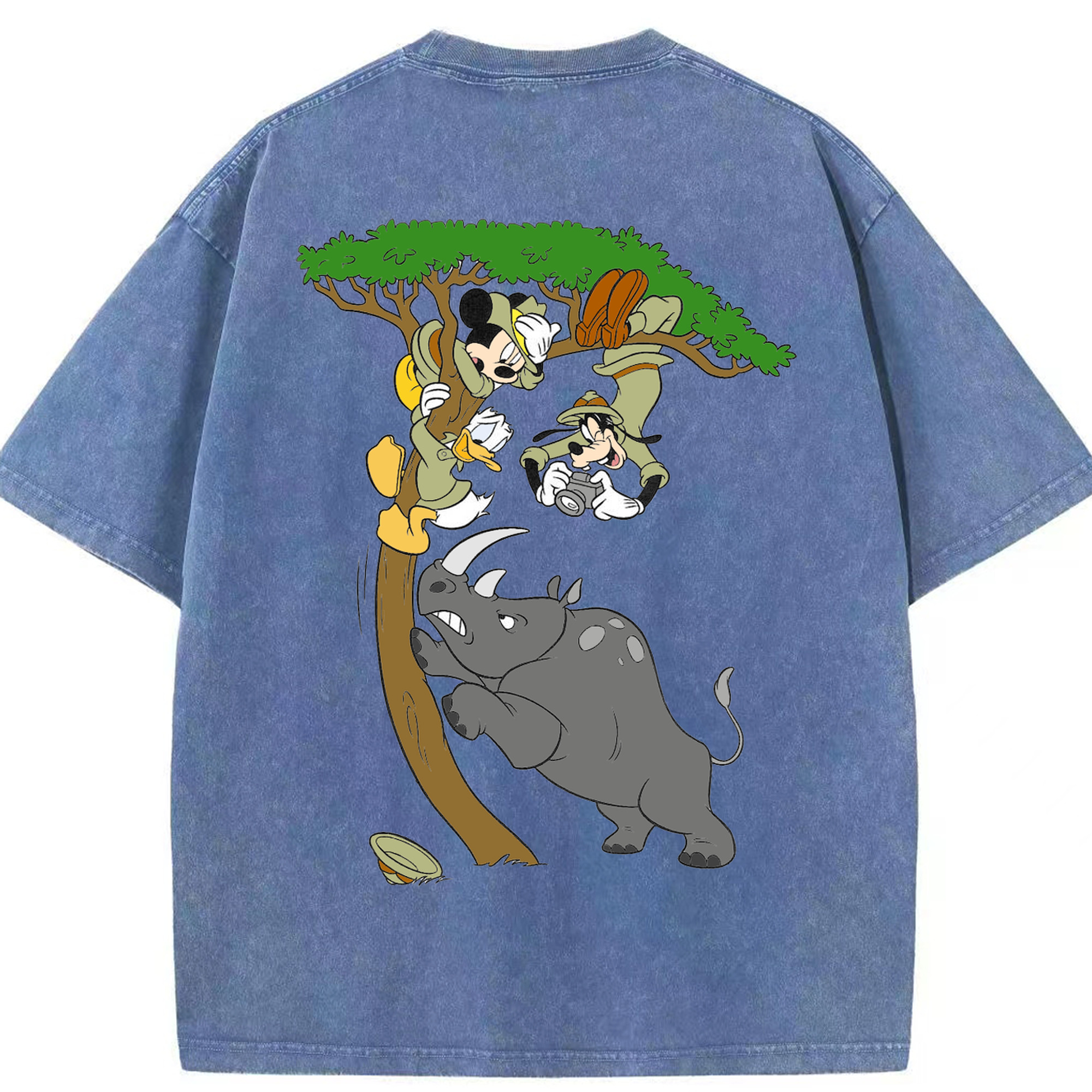 （画像用） ミッキーマウス Mickey Mouse 綿100% ヴィンテージ風 半袖Tシャツ（背面プリント）