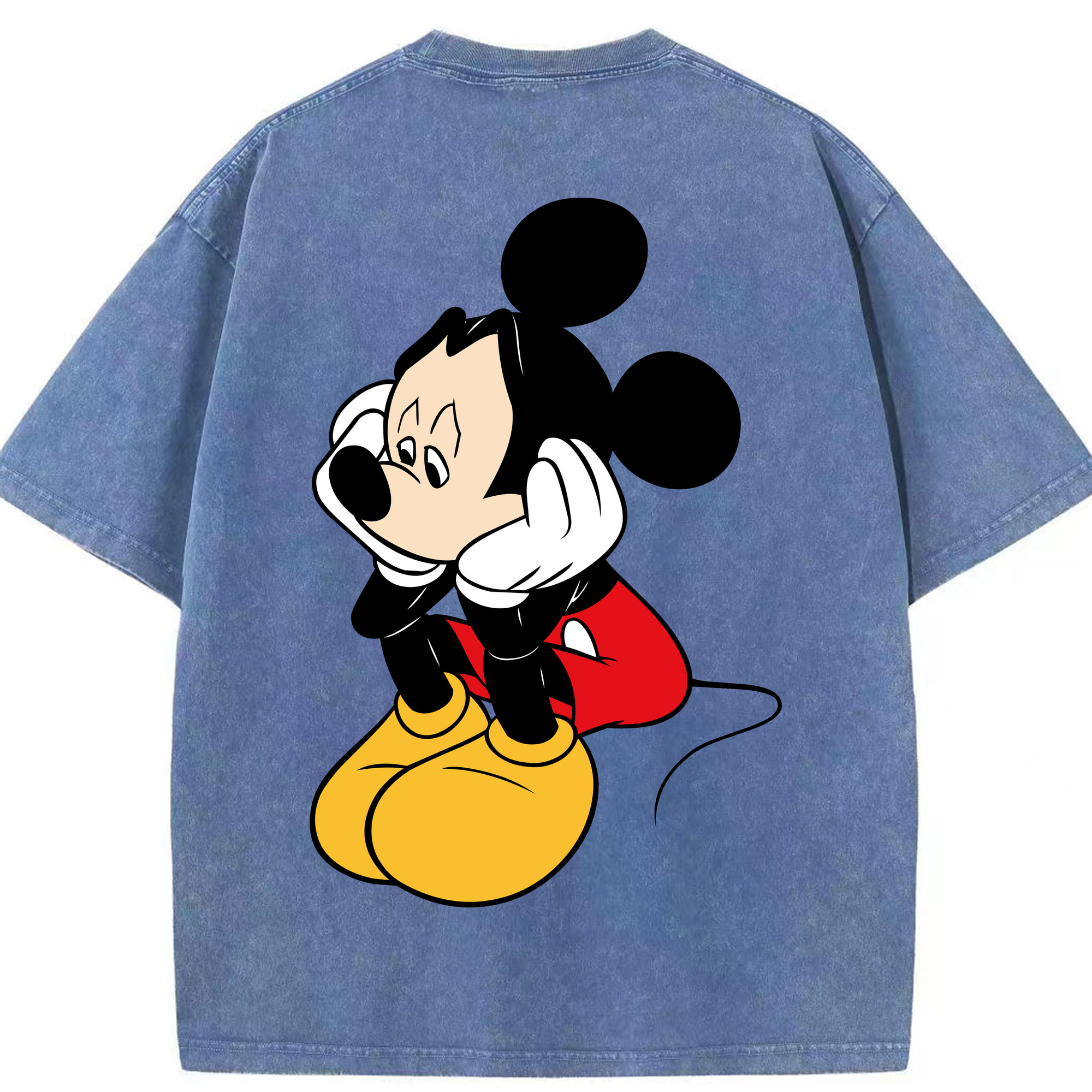 （画像用） ミッキーマウス Mickey Mouse 綿100% ヴィンテージ風 半袖Tシャツ（背面プリント）