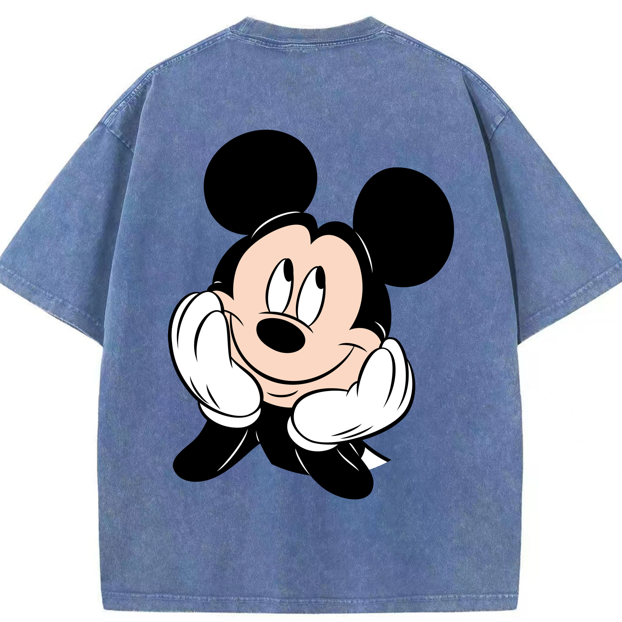 （画像用） ミッキーマウス Mickey Mouse 綿100% ヴィンテージ風 半袖Tシャツ（背面プリント）